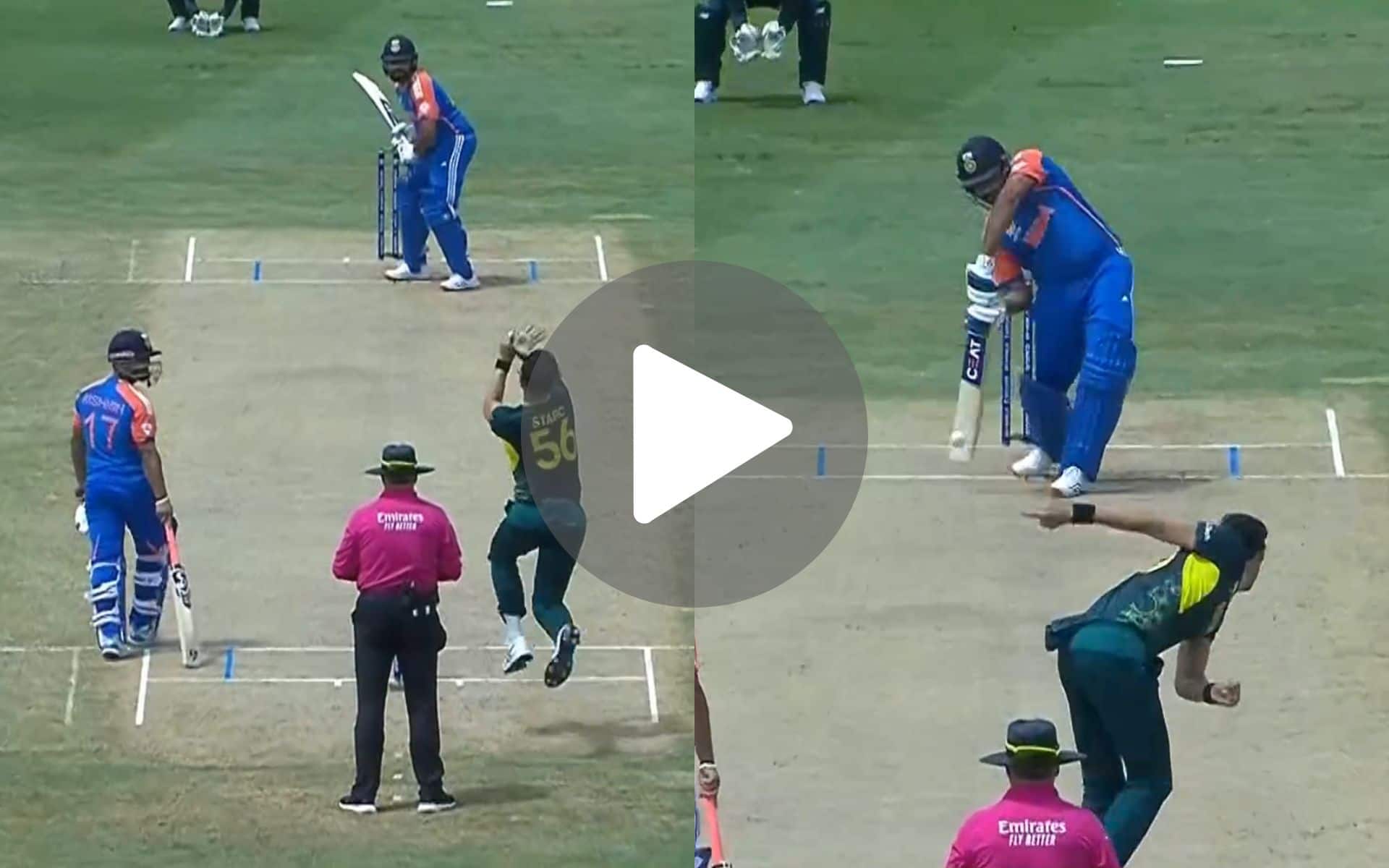 [Watch] 6, 6, 4, 6, 6 - Rohit Sharma 'Outmuscles' Mitchell Starc With A 29-Run Over