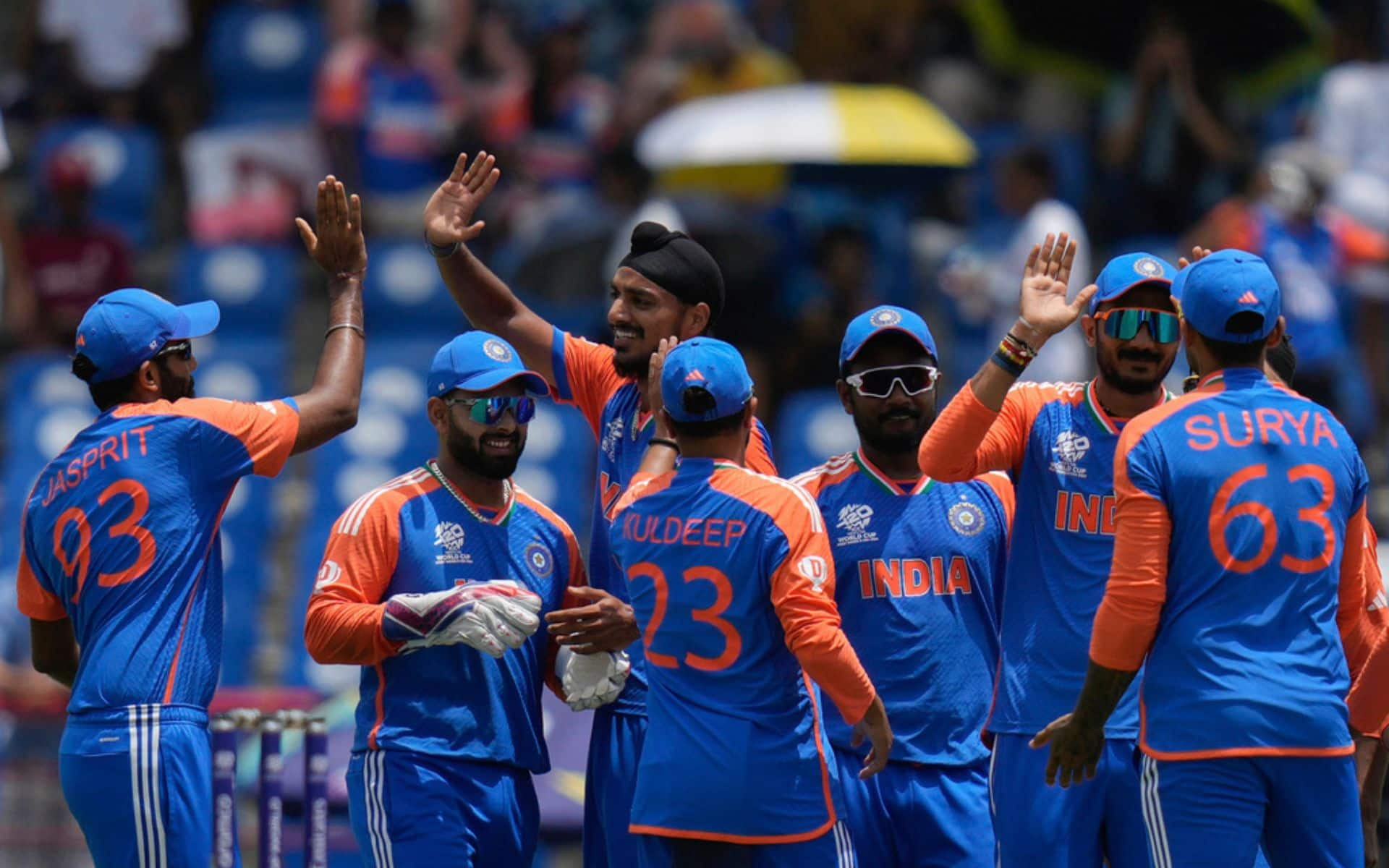 Arshdeep Singh celebrating after Warner's wicket (AP Photos)