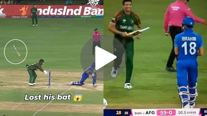 [Watch] Bat Flies Out Of Ibrahim Zadran's Hands As Taskin Returns It With A Cheeky Smile