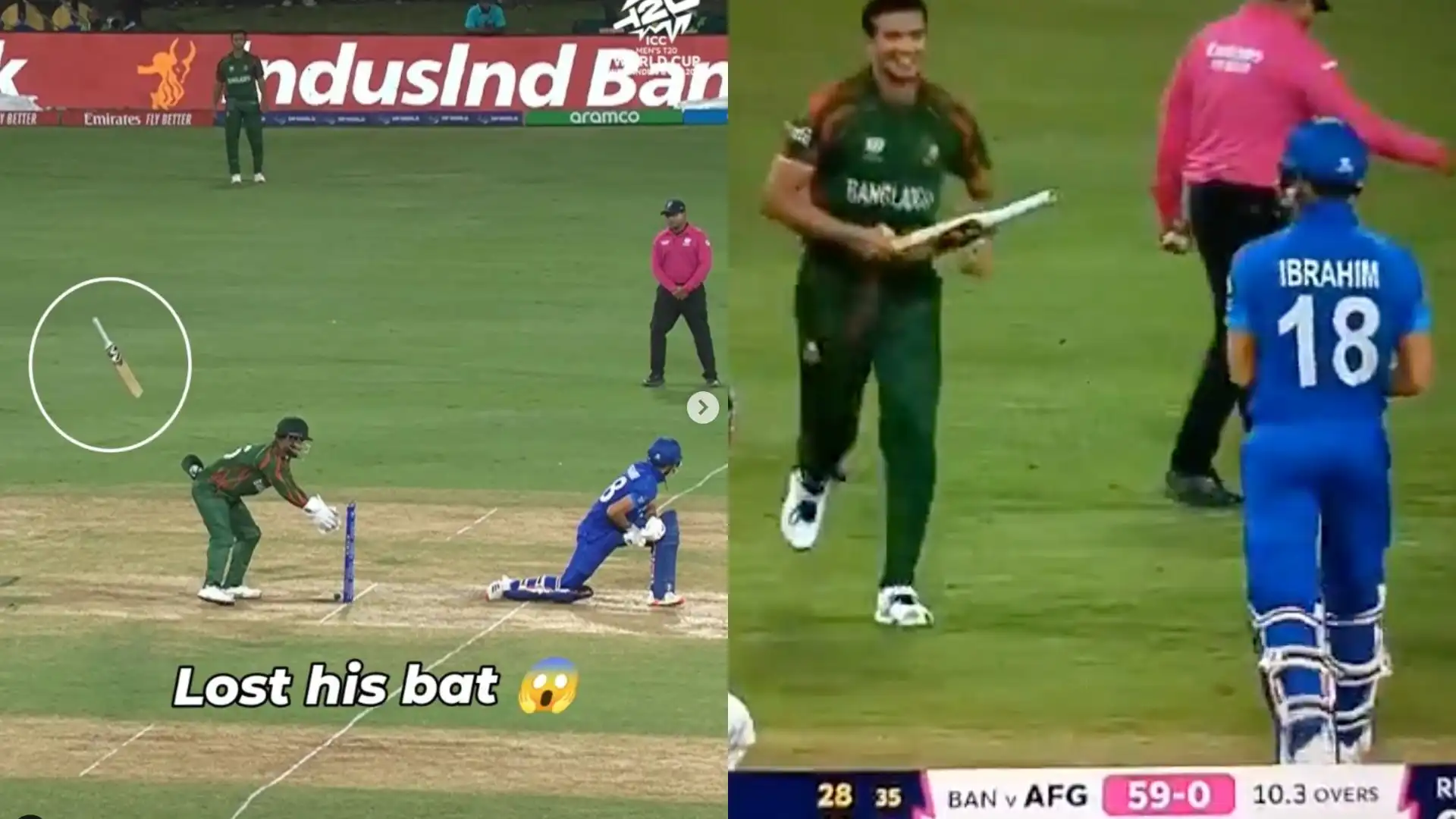 Ibrahim lost his bat [X]
