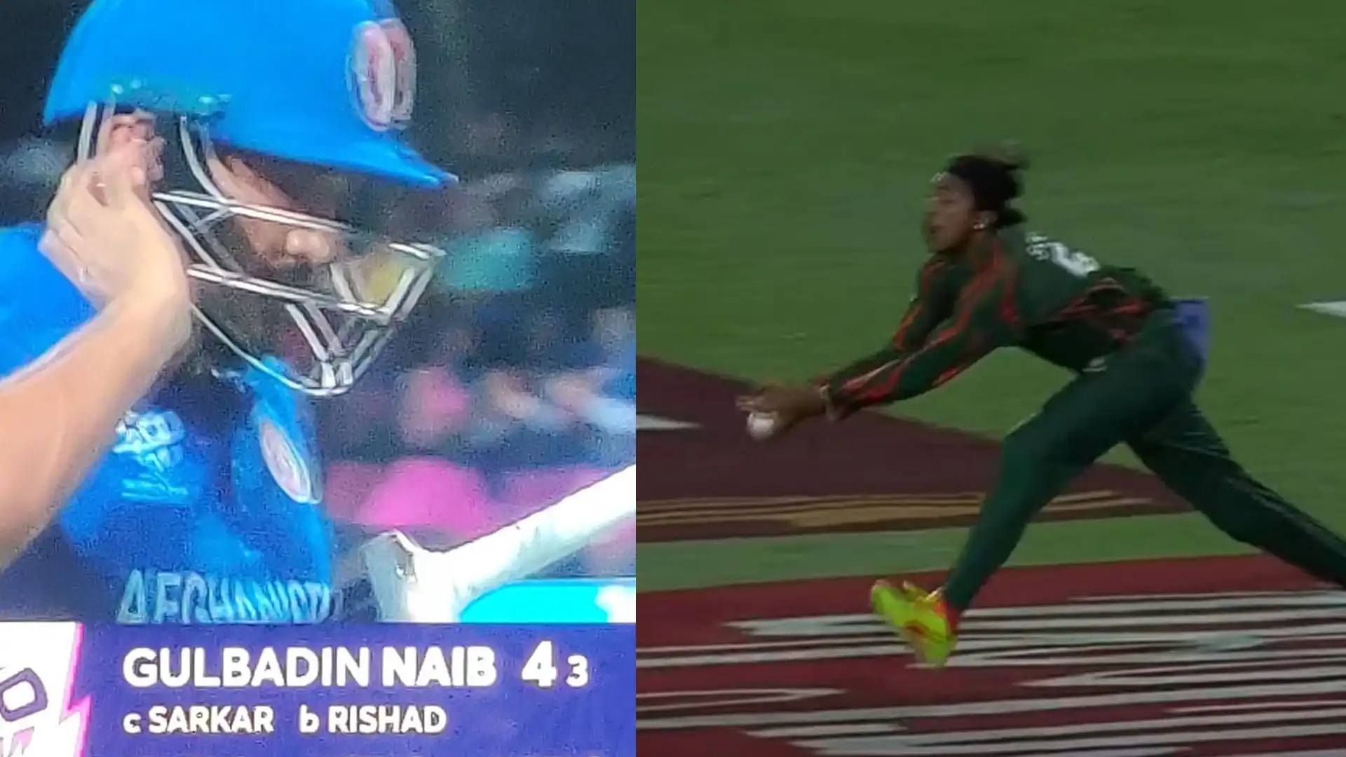 Gulbadin lost his wicket at a crucial stage in BAN game (X.com)