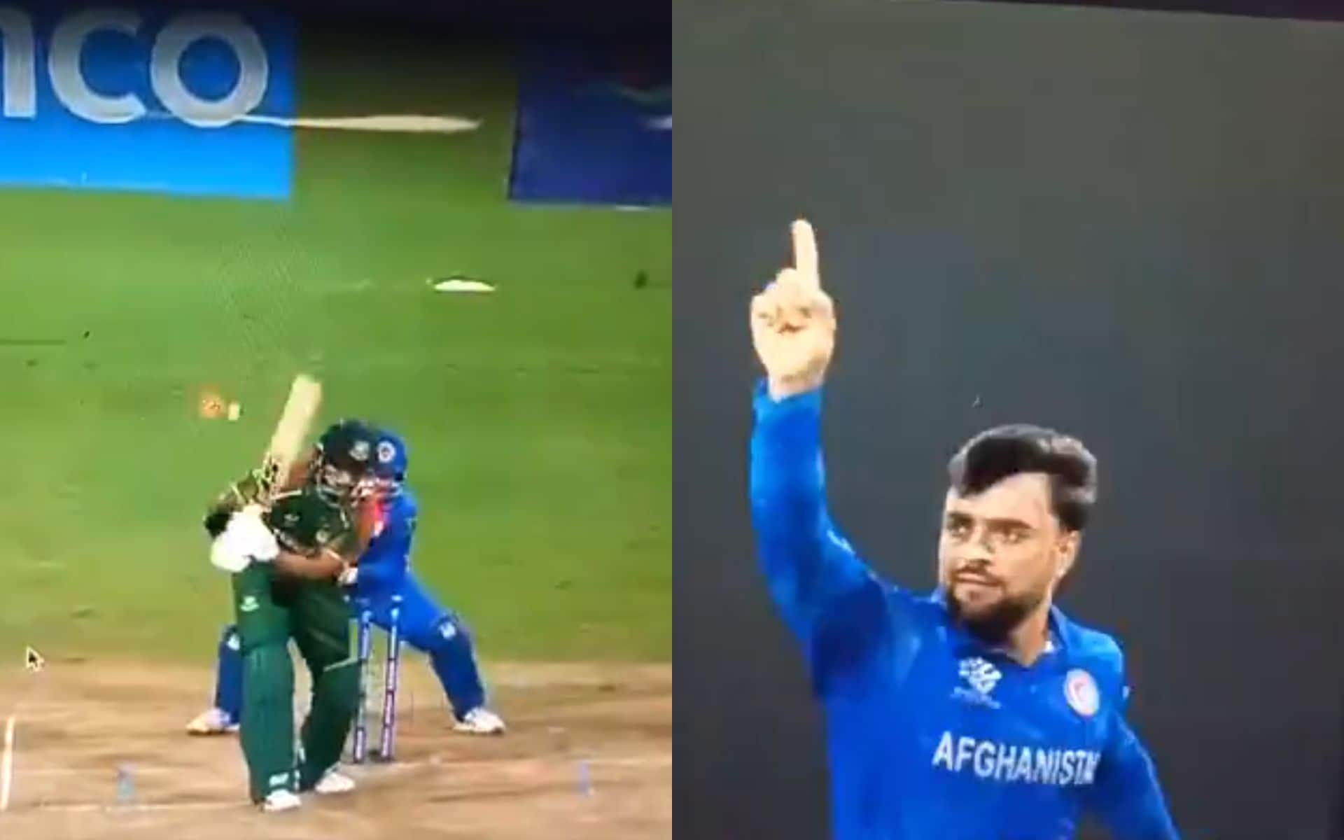 Rashid Khan takes the wicket of Soumya Sarkar (x)