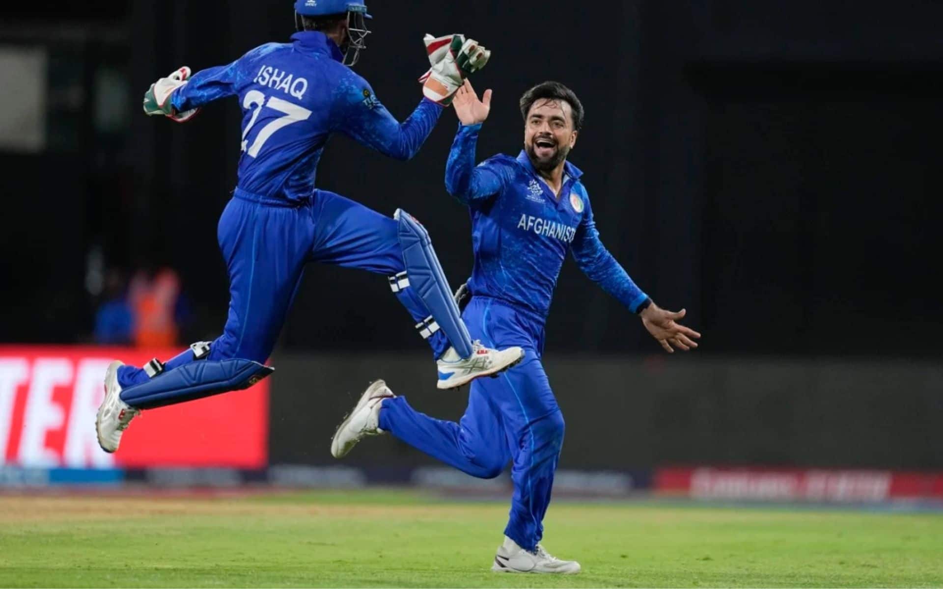 Afghanistan players celebrating their win over Bangladesh (x.com)