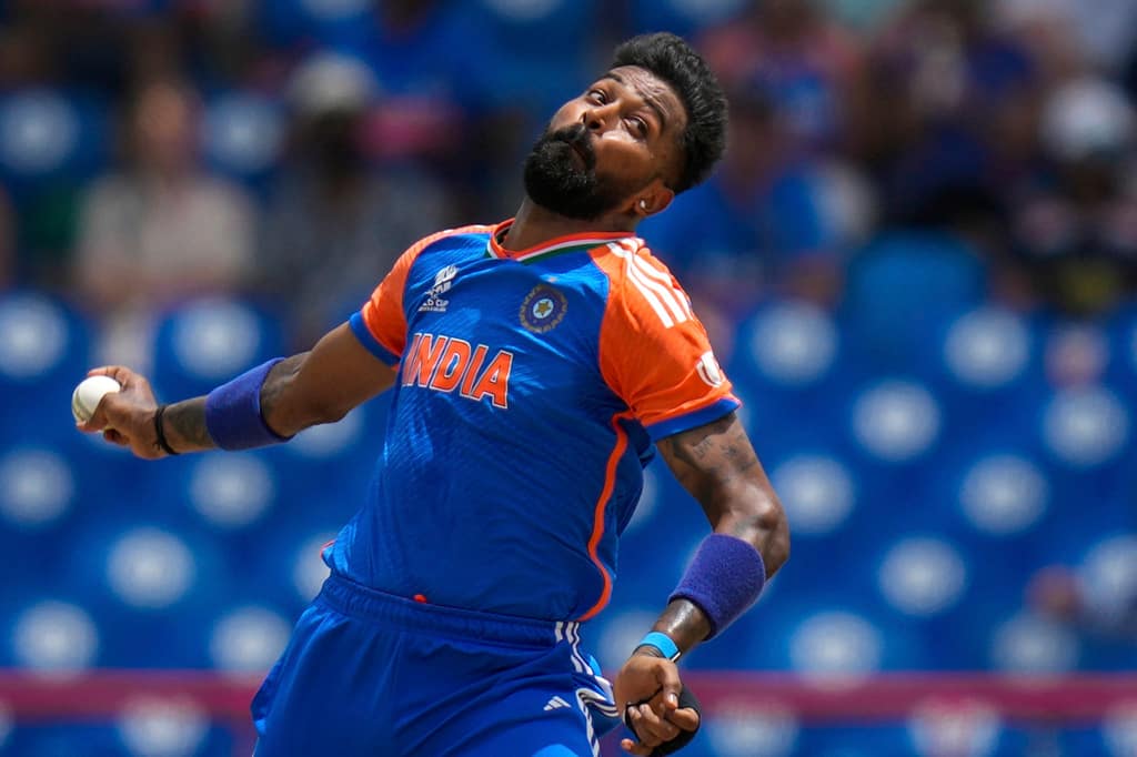 Hardik Pandya in action during IND vs AUS clash (AP)