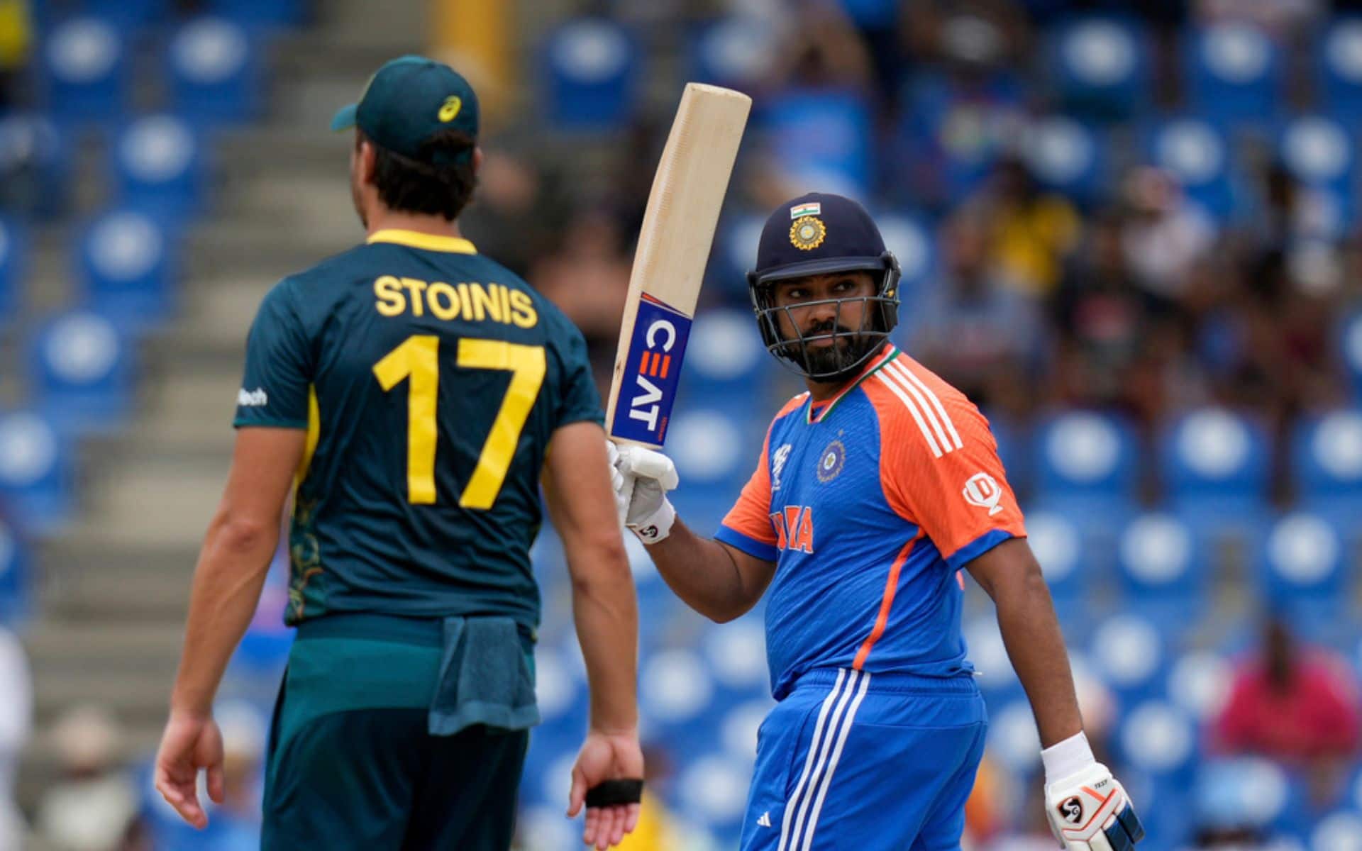Rohit Sharma after scoring his fifty vs AUS (AP Photo)