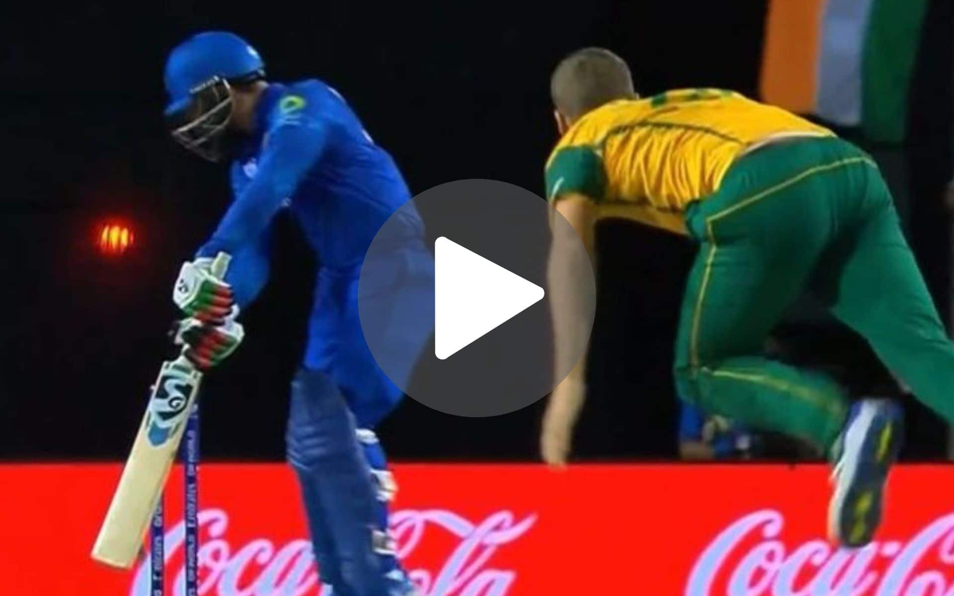 [Watch] Nortje Topples Rashid Khan After Heated Exchange As AFG Crumble For 56 In Semis