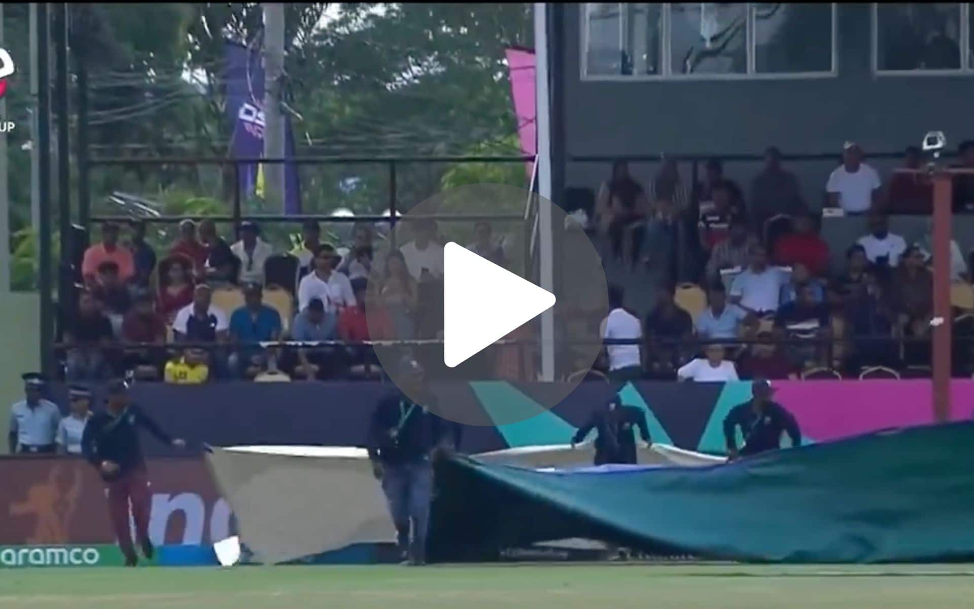 [Watch] Heavy Downpour Stops IND-ENG Match After 8 overs; Check Out Next Inspection Time
