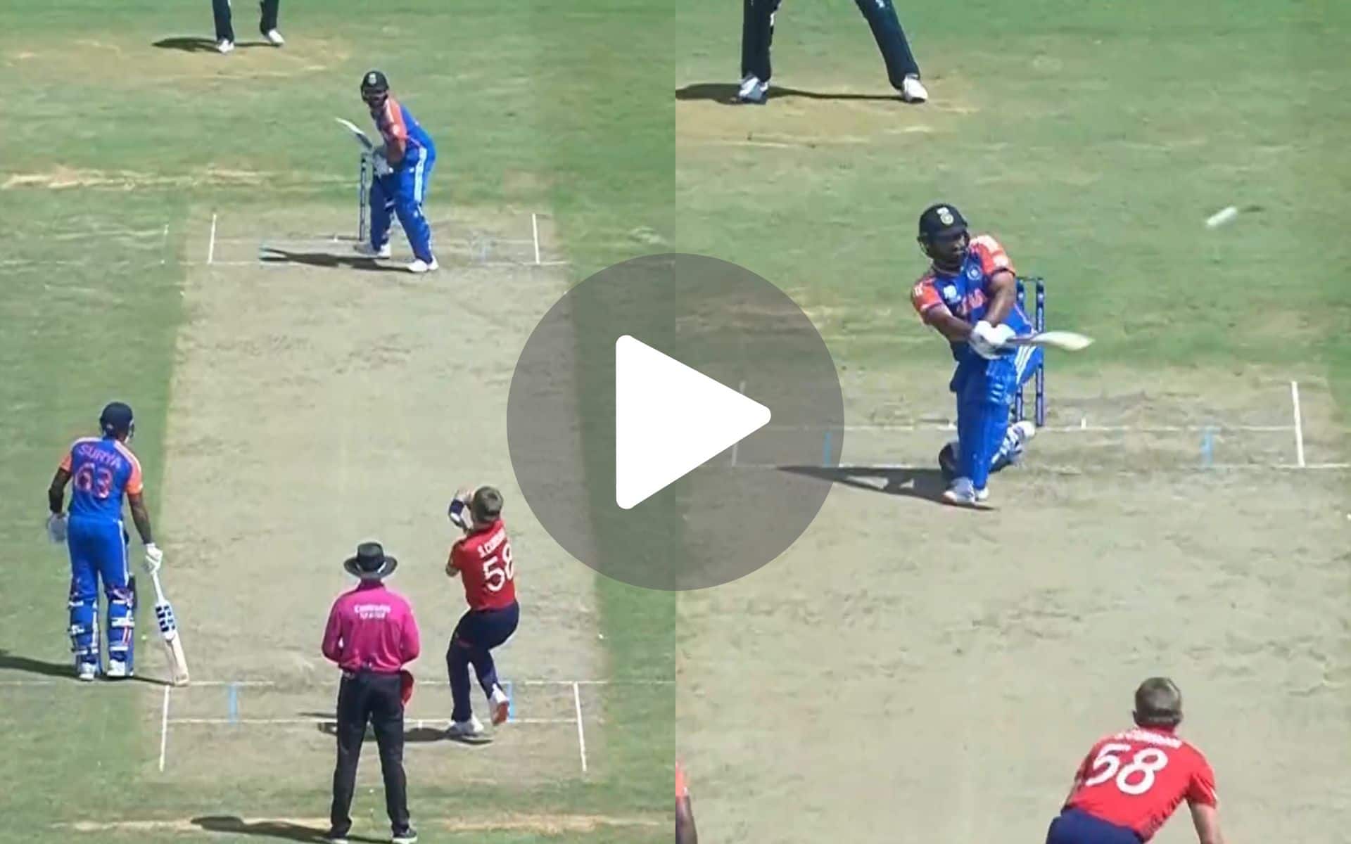 [Watch] Rohit Sharma 'Dispatches' Sam Curran Like A 'Mediocre Spinner' For A Stylish Sweep Six