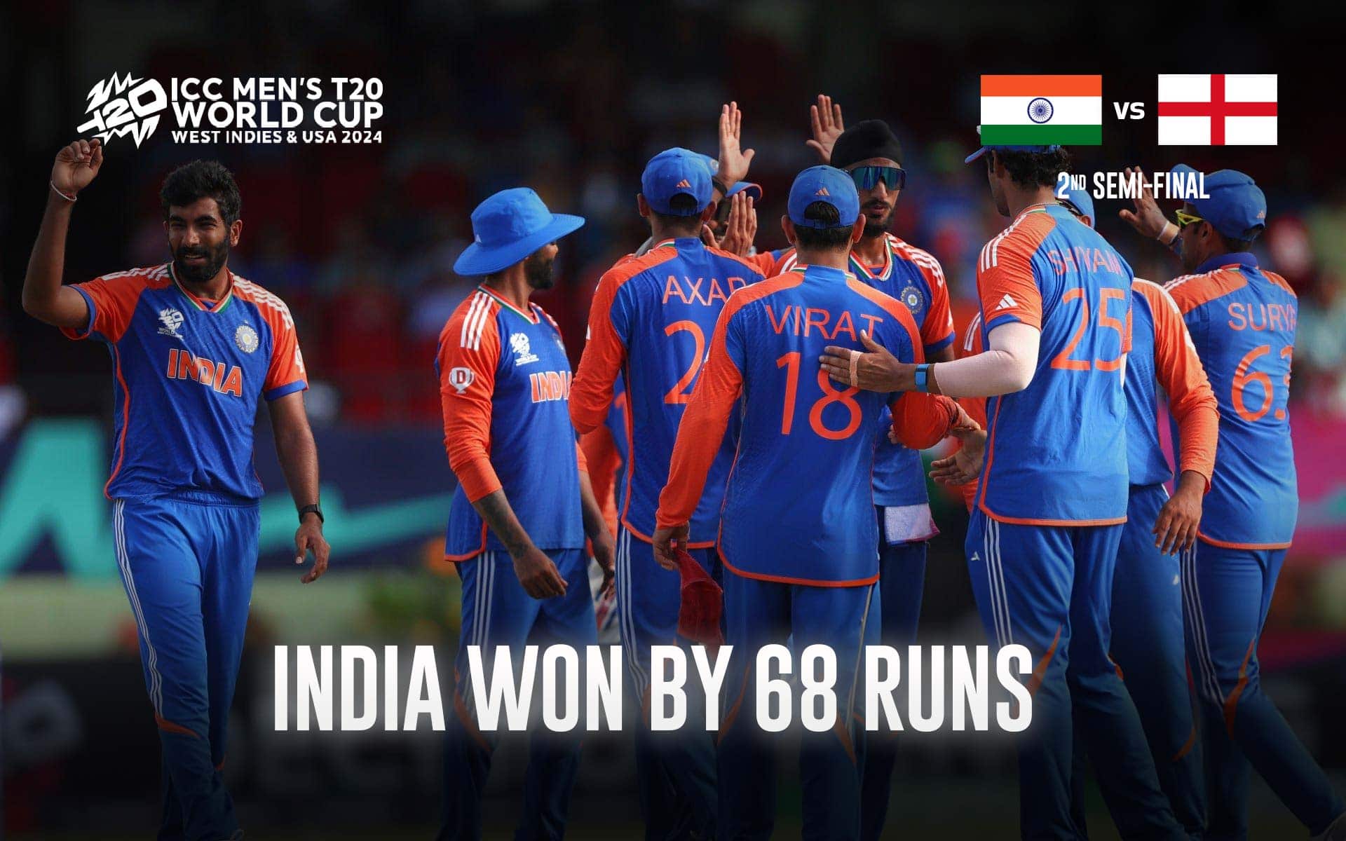 India thrash England by 68 runs in semifinal (OneCricket)