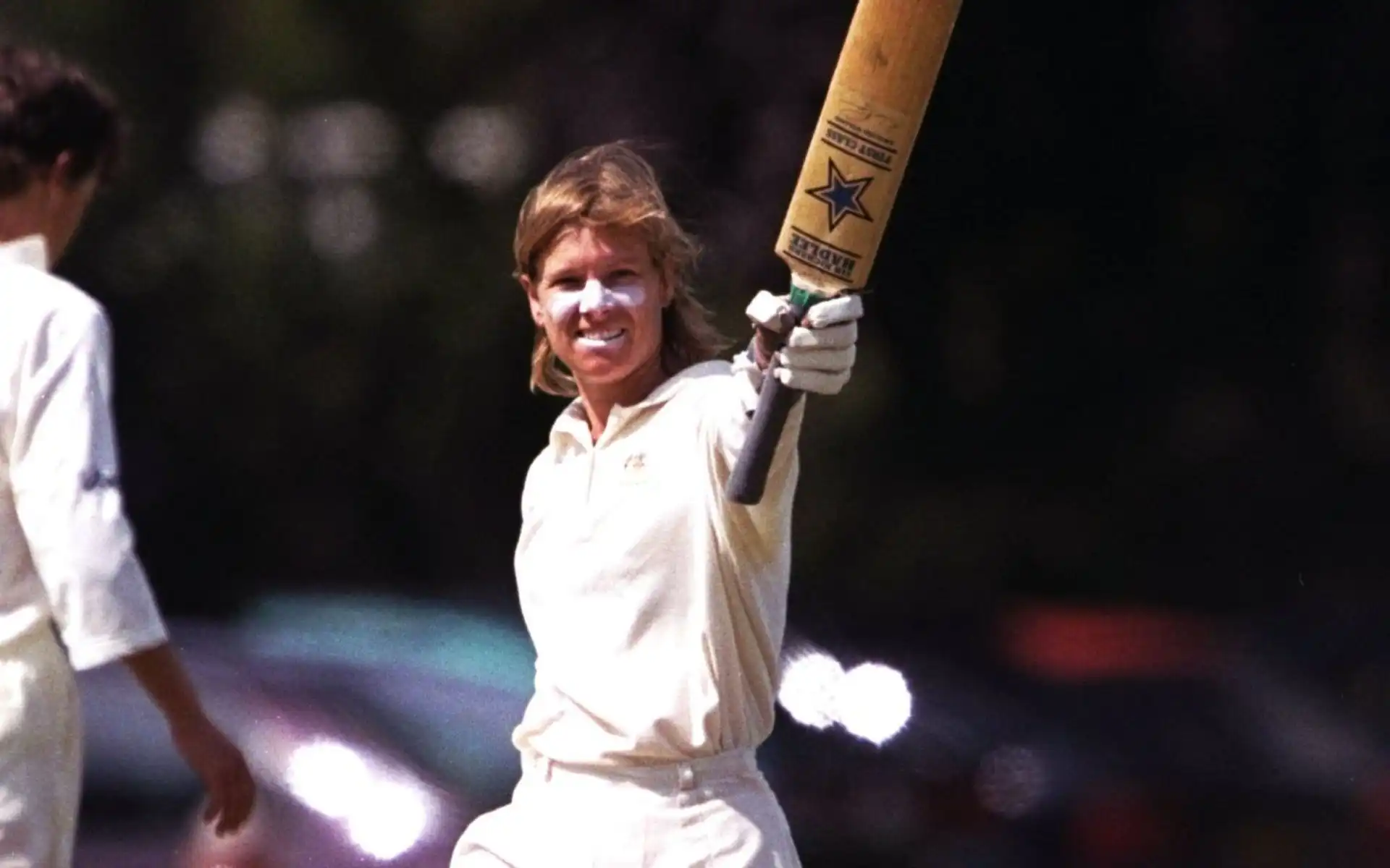 Joanne Broadbent celebrating her historic double century (x.com)