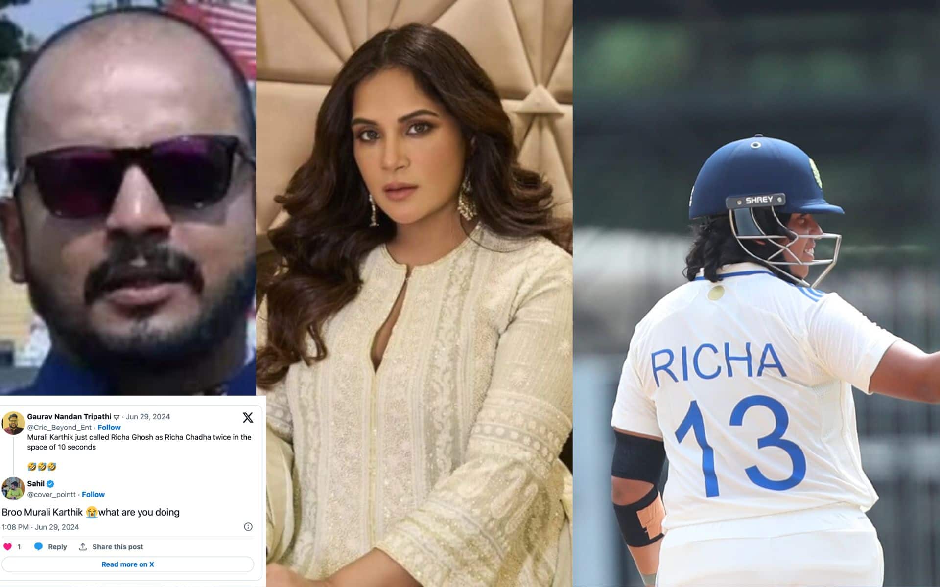 'Punch Him In Face' - Twitter Attacks Murali Kartik For 'Richa Ghosh, Richa Chadha' Blunder