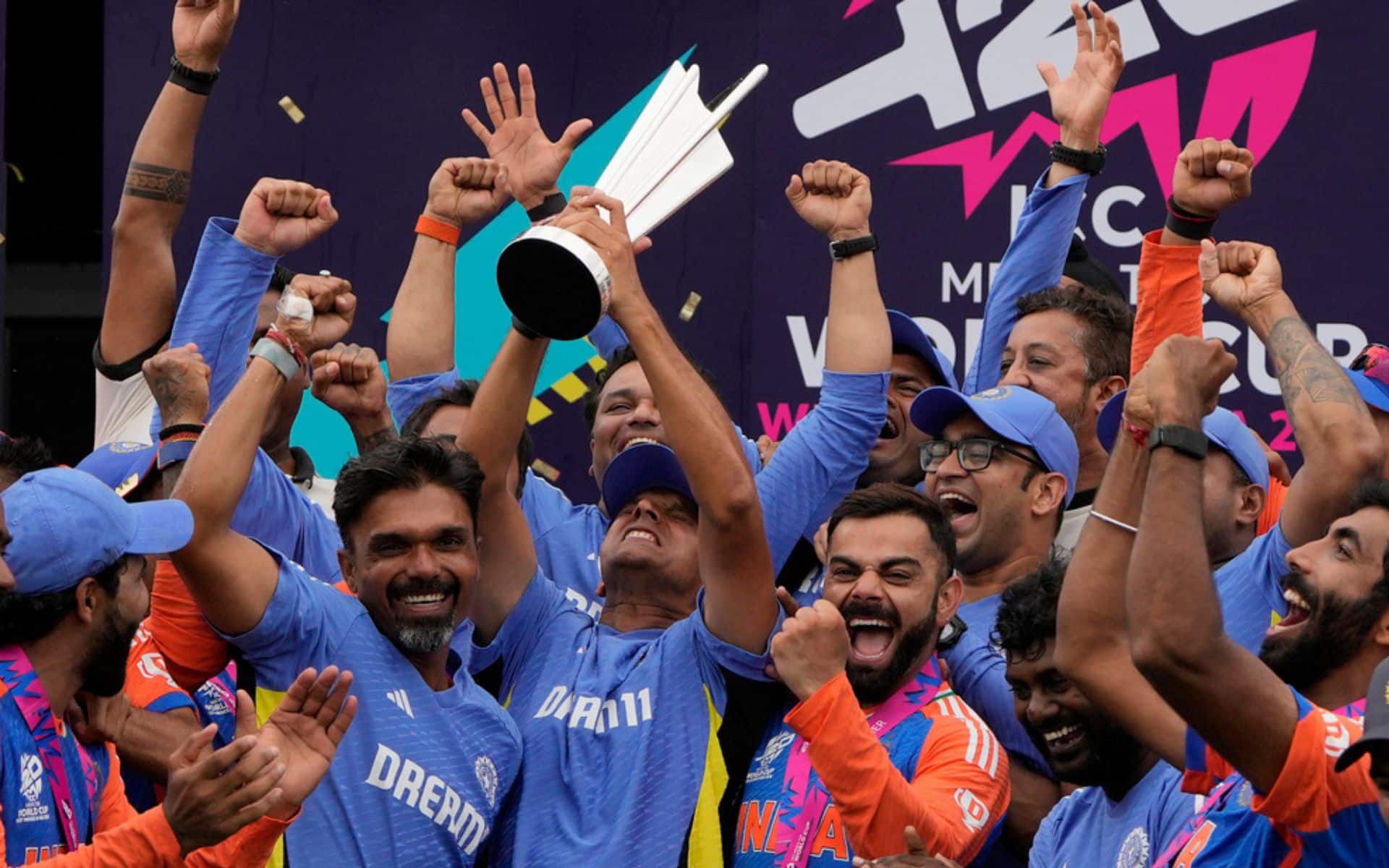 Team India celebrates T20 World Cup trophy [AP]
