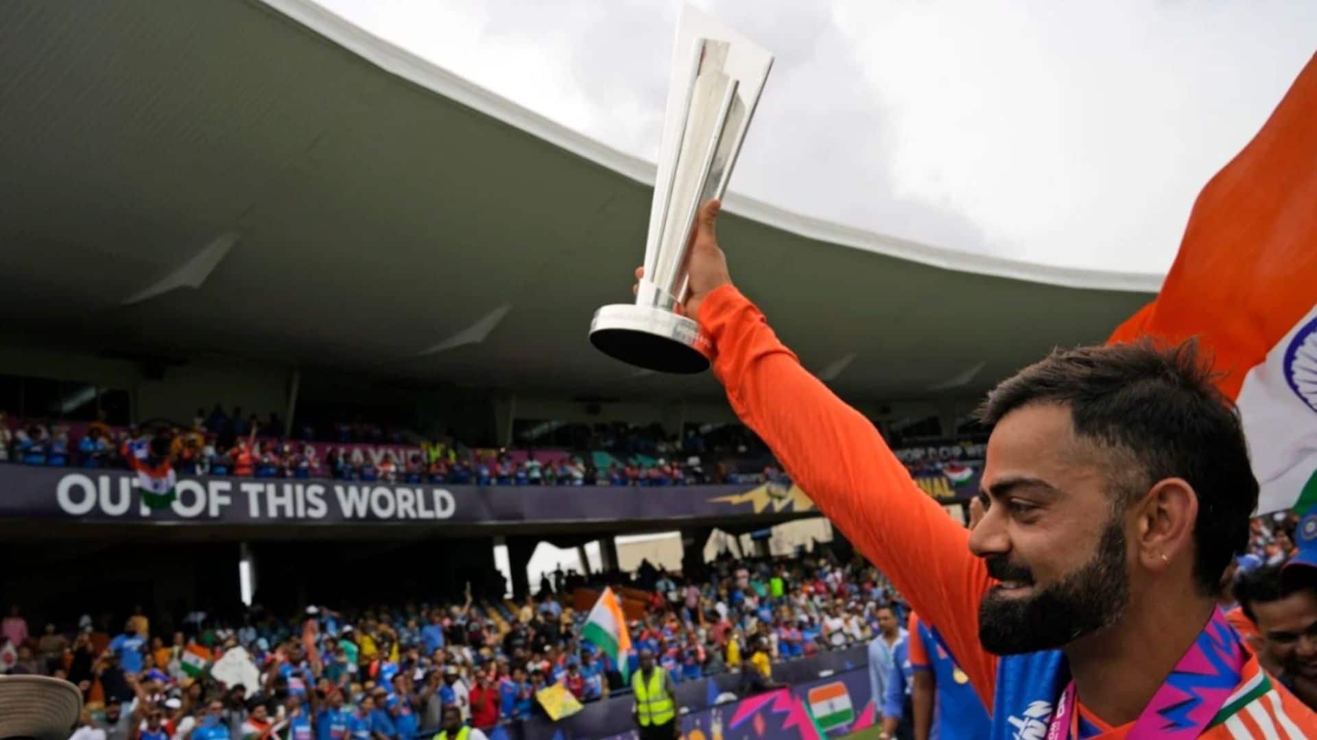 Virat Kohli with 2024 T20 World Cup trophy (X)