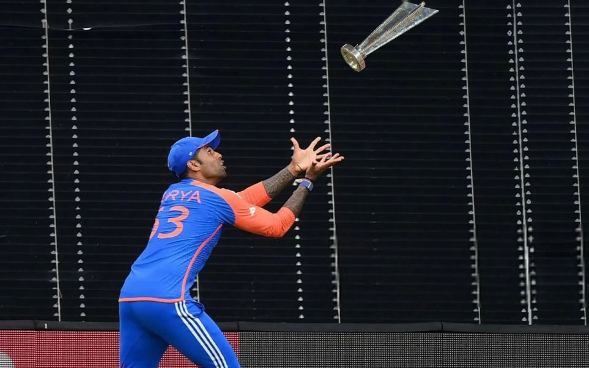 Suryakumar Yadav trying to catch a World Cup (X.com)