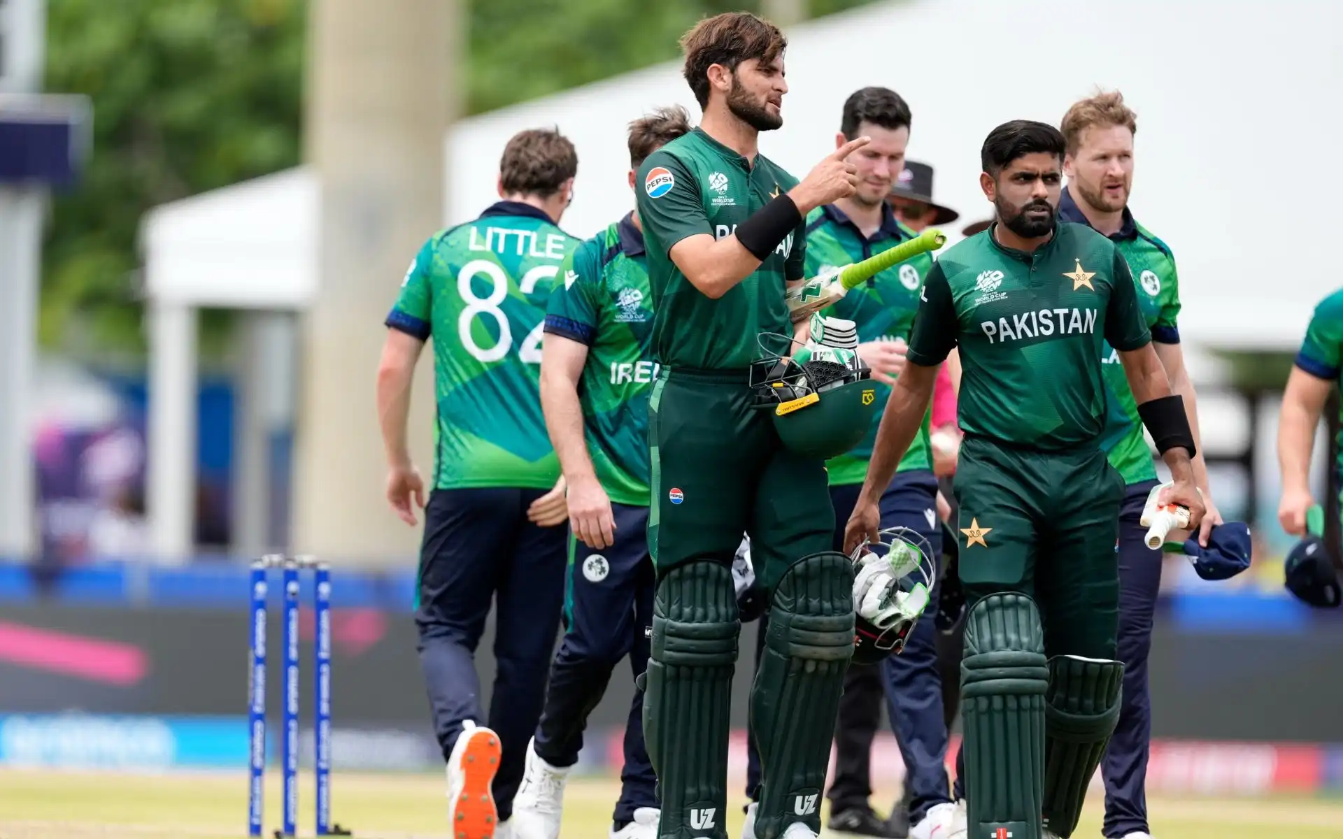 Babar Azam and Shaheen Afridi after PAK's win over IRE (X.com)