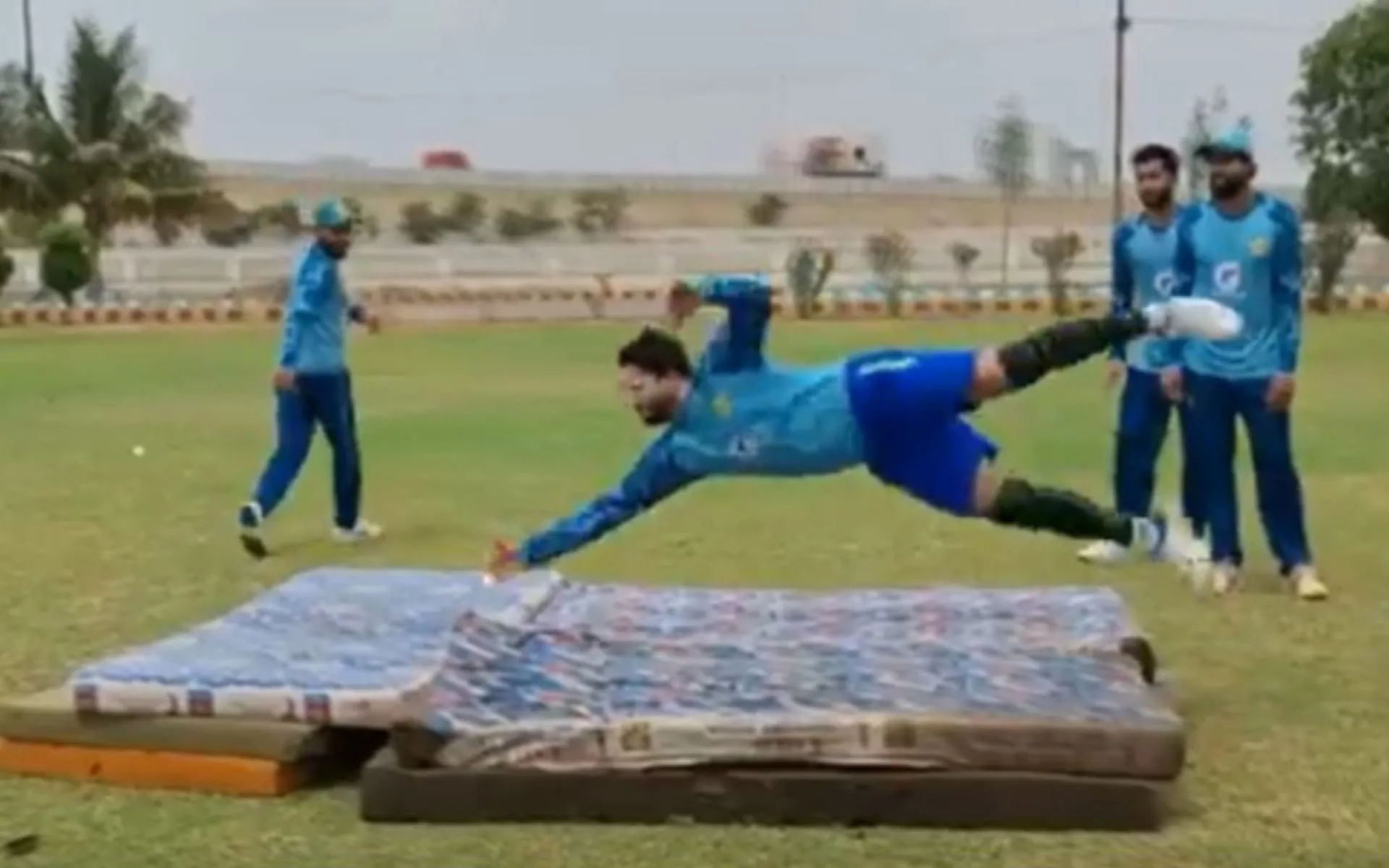 Imam-ul-Haq during fielding drill session [X]
