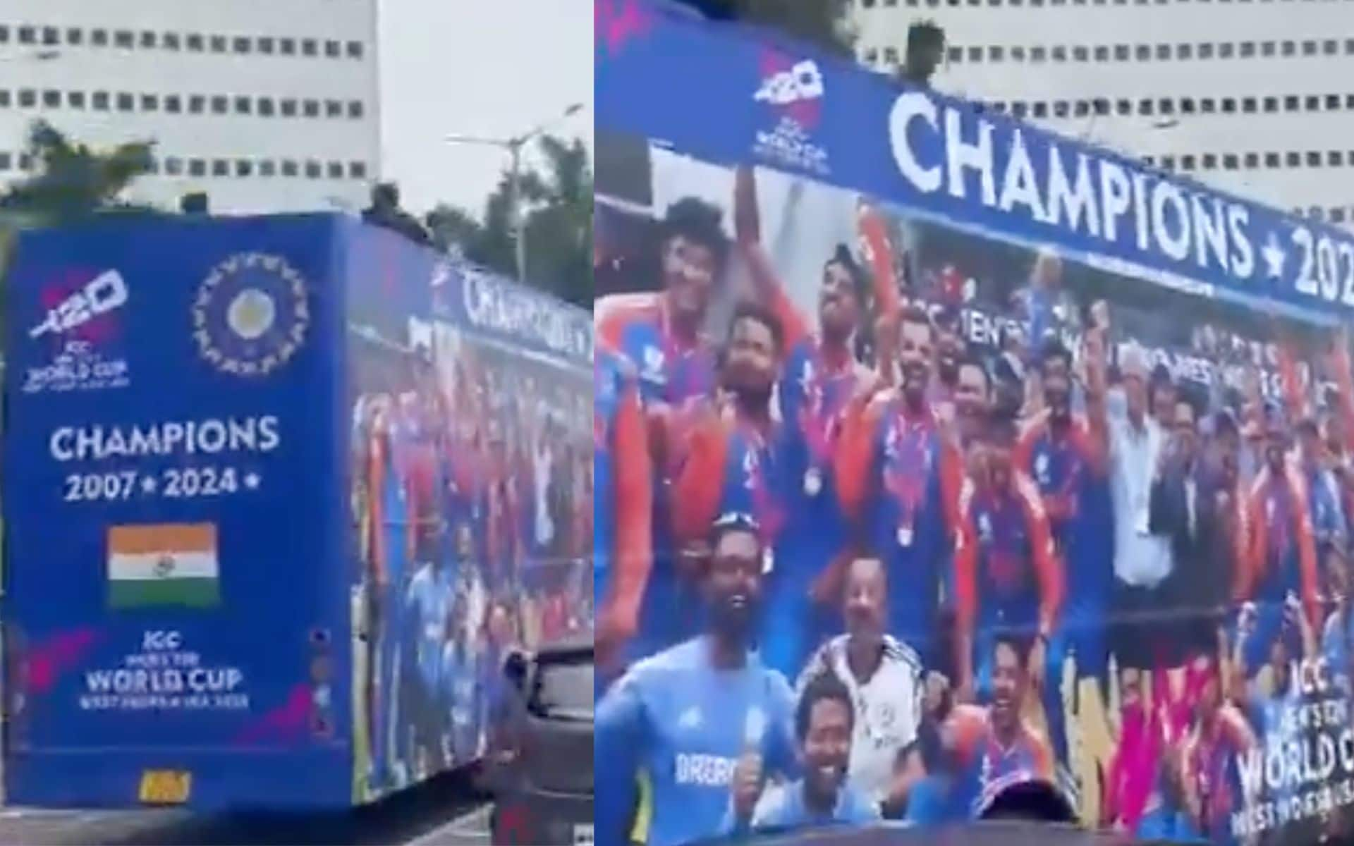 Team India's victory parade bus (X.com)