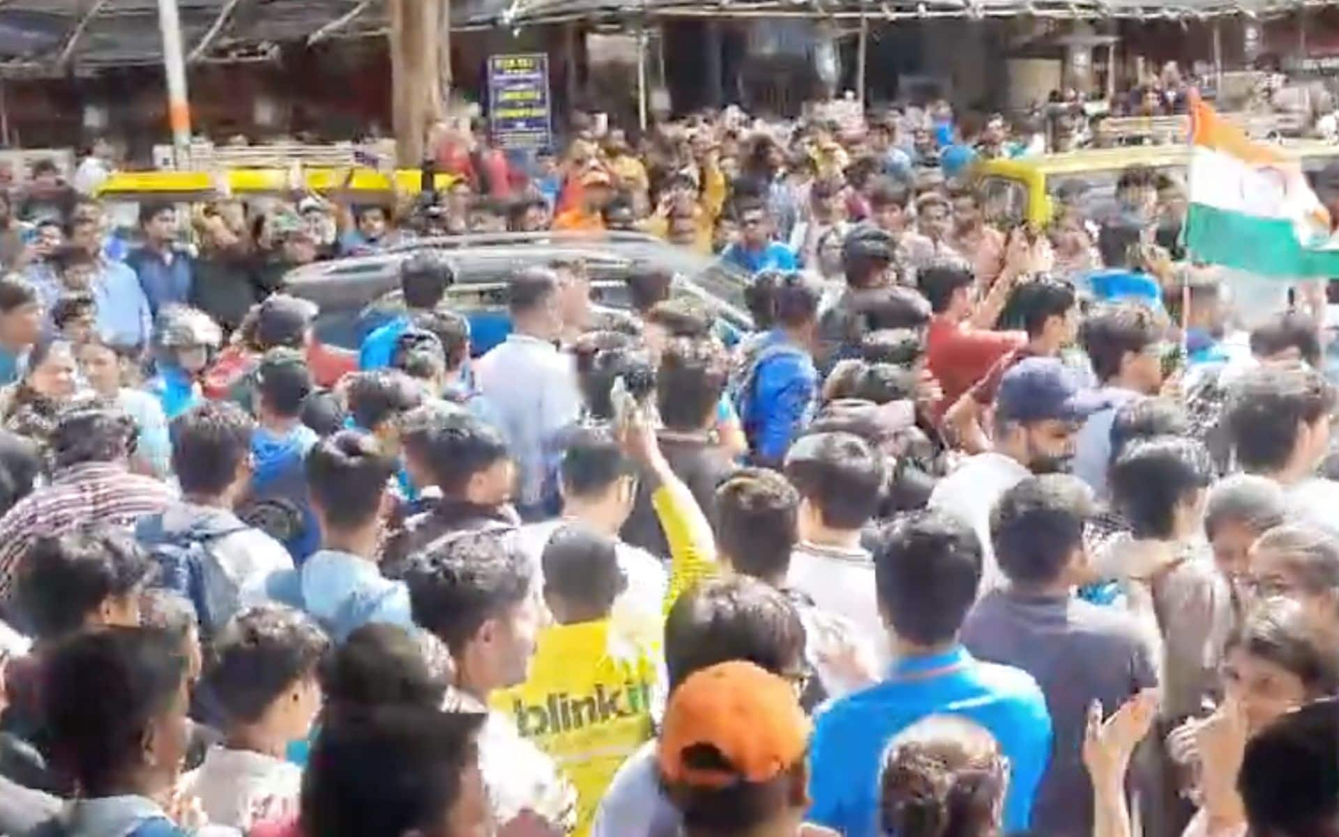 Crowd outside Churchgate Station (X.com)