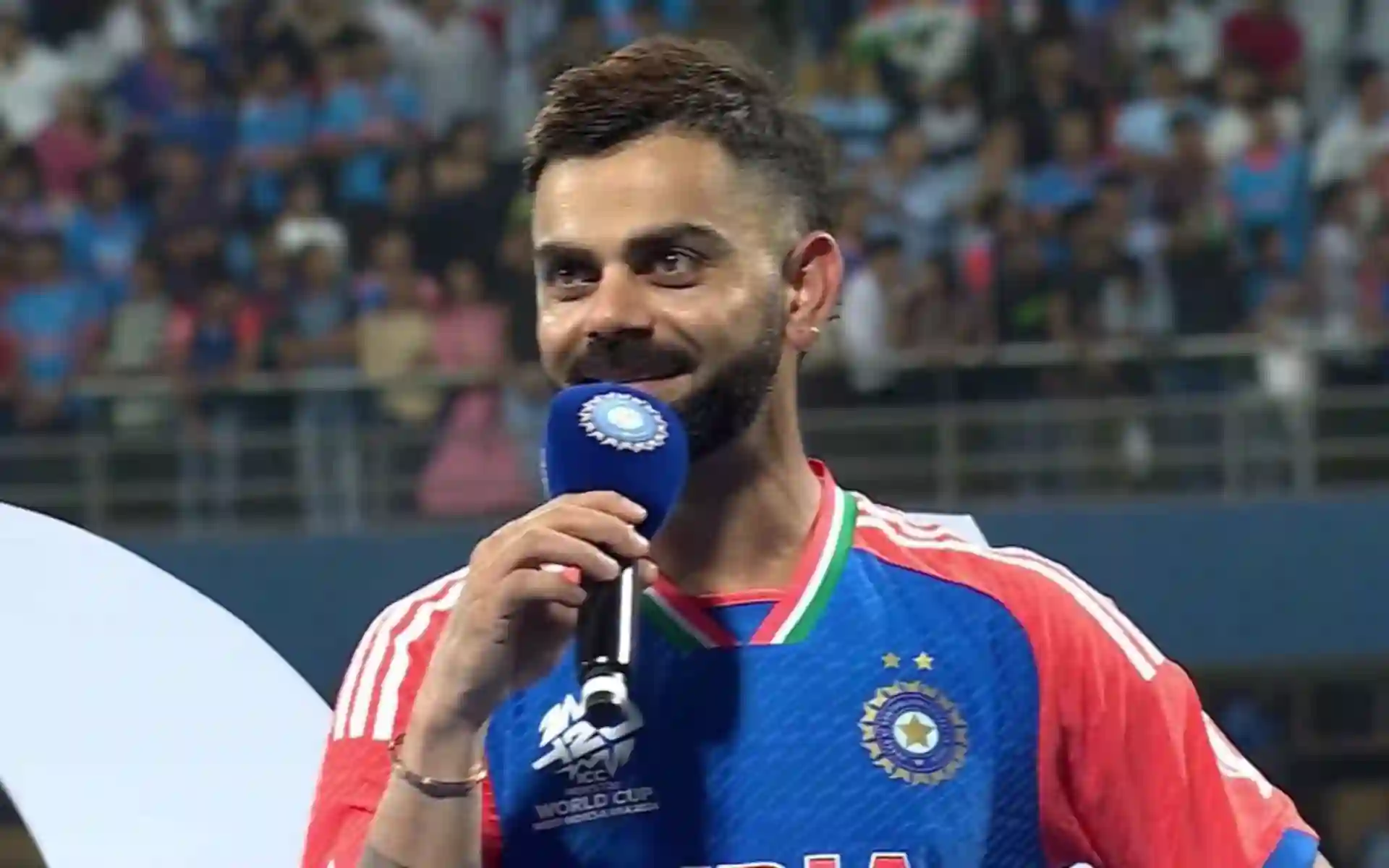 Virat Kohli during the T20 World Cup celebration at Wankhede [JioCinema]