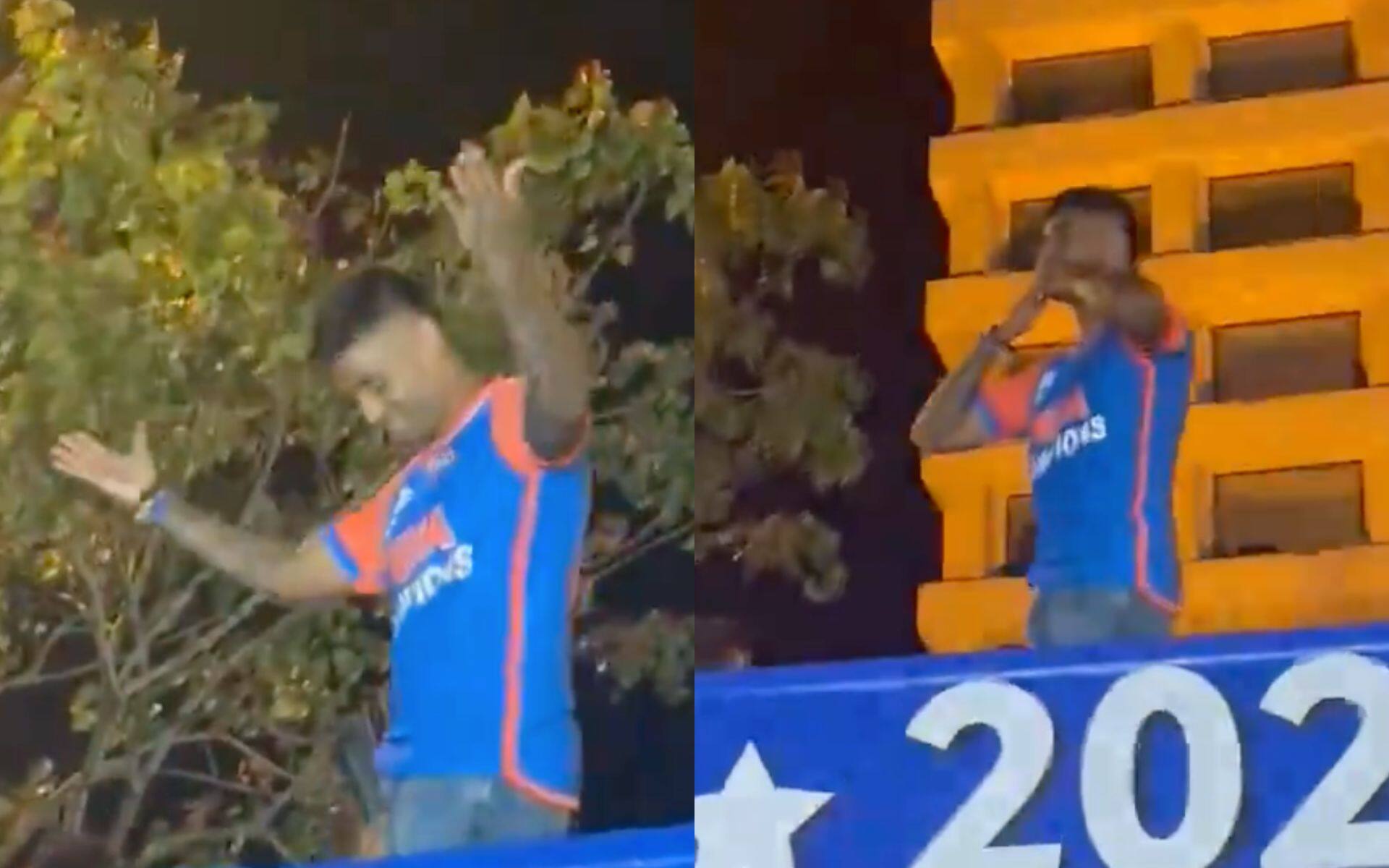 Suryakumar Yadav during victory parade (X.com)