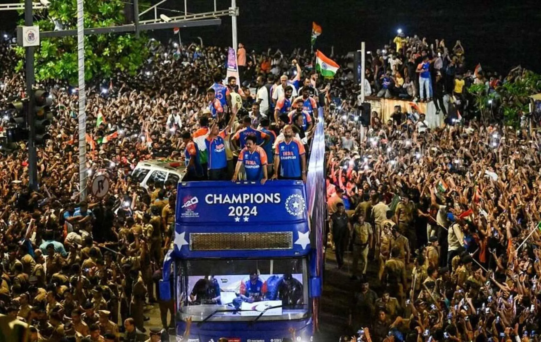India's victory parade at Mumbai (X.com)