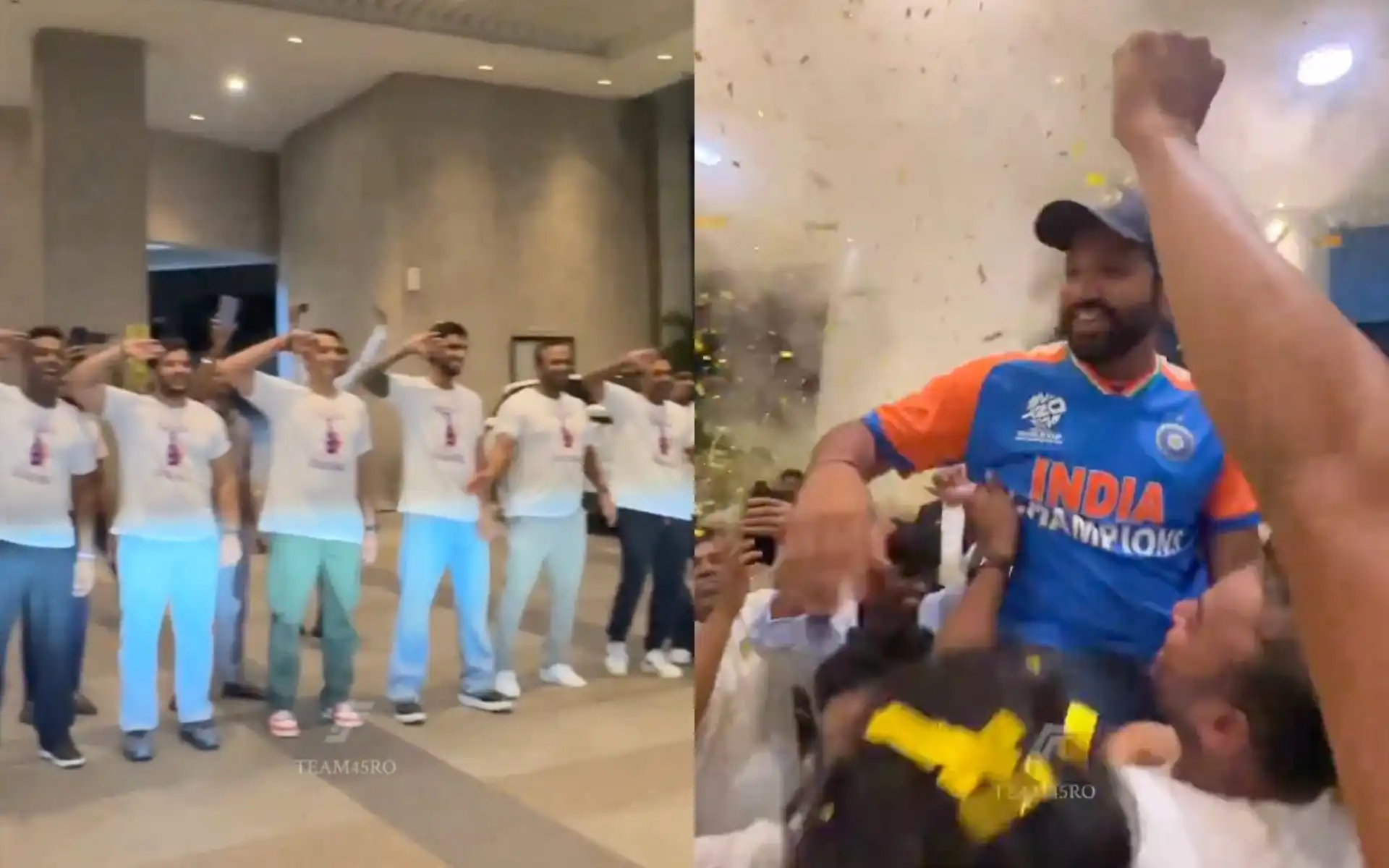 Rohit received a hero's welcome [X]