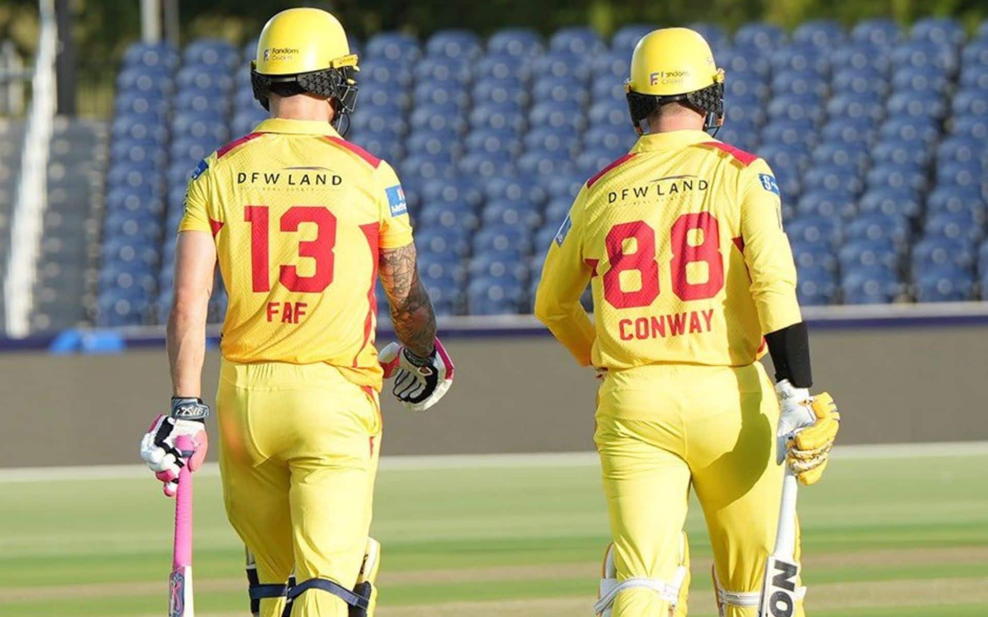 Faf du Plessis and Devon Conway will be opening the innings for the Texas Super Kings [X]