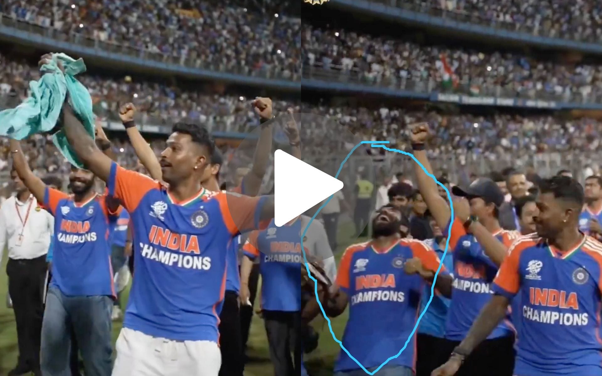 [Watch] Bumrah Bursts Into Laughter' As Pandya Hilariously Catches A Fan's Shirt In Wankhede