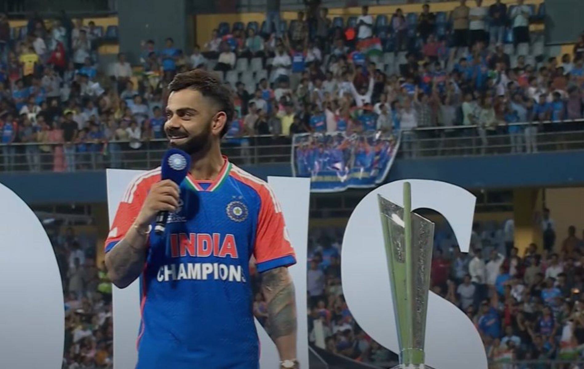 Virat Kohli during India's T20 World Cup celebration (X.com)