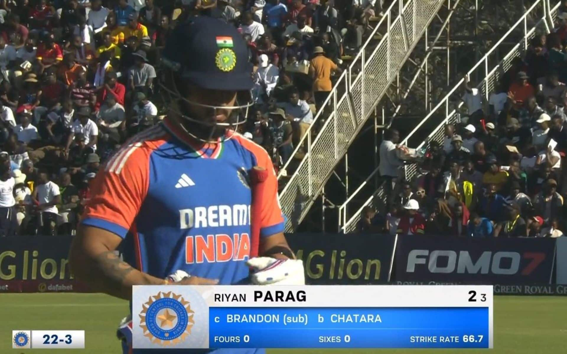 ‘Khel Kam Attitude Me Bam…’: Netizens React As Riyan Parag Fails On Debut In ZIM vs IND 1st T20I