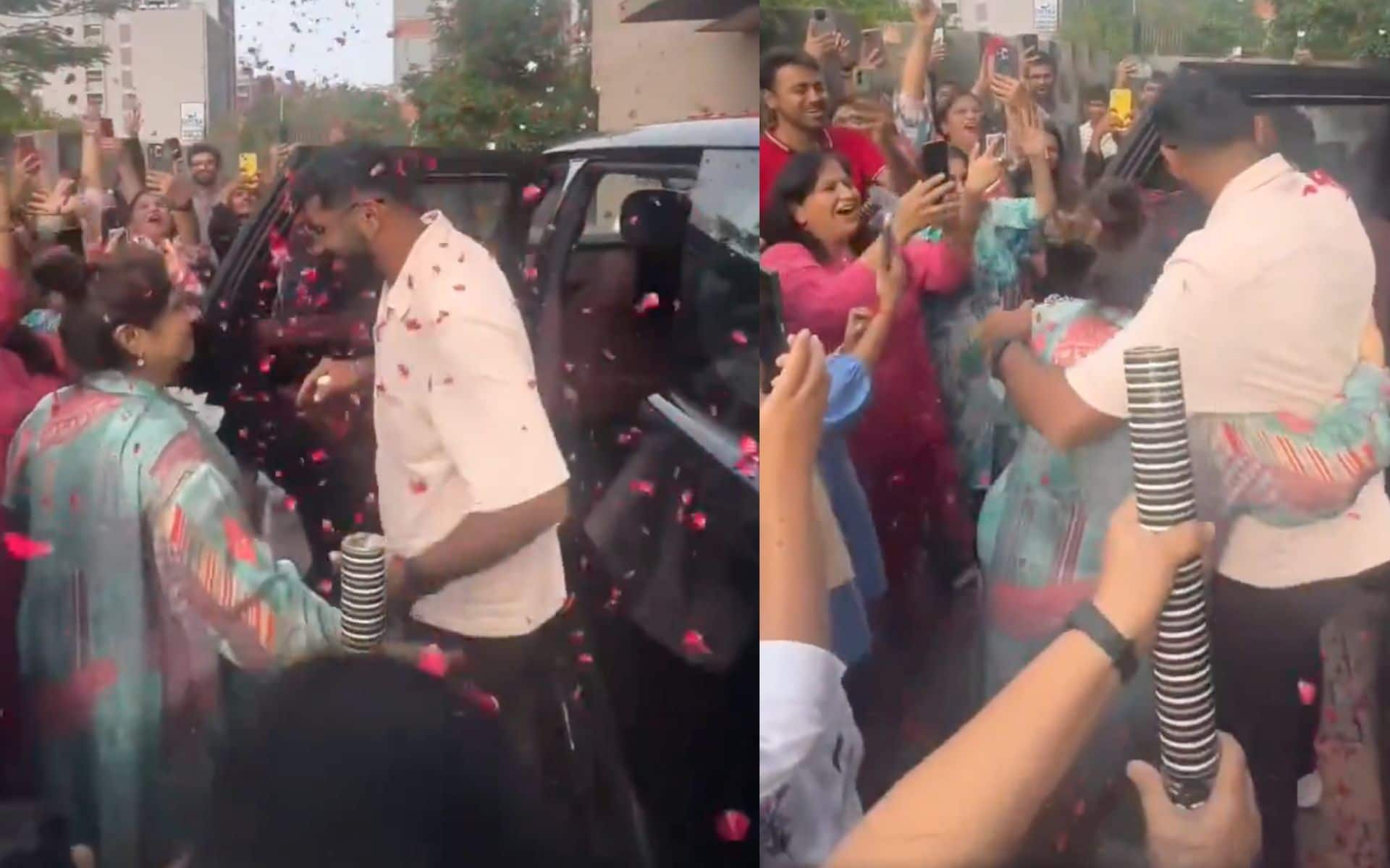 Bumrah Showered With Flowers - (X.com)