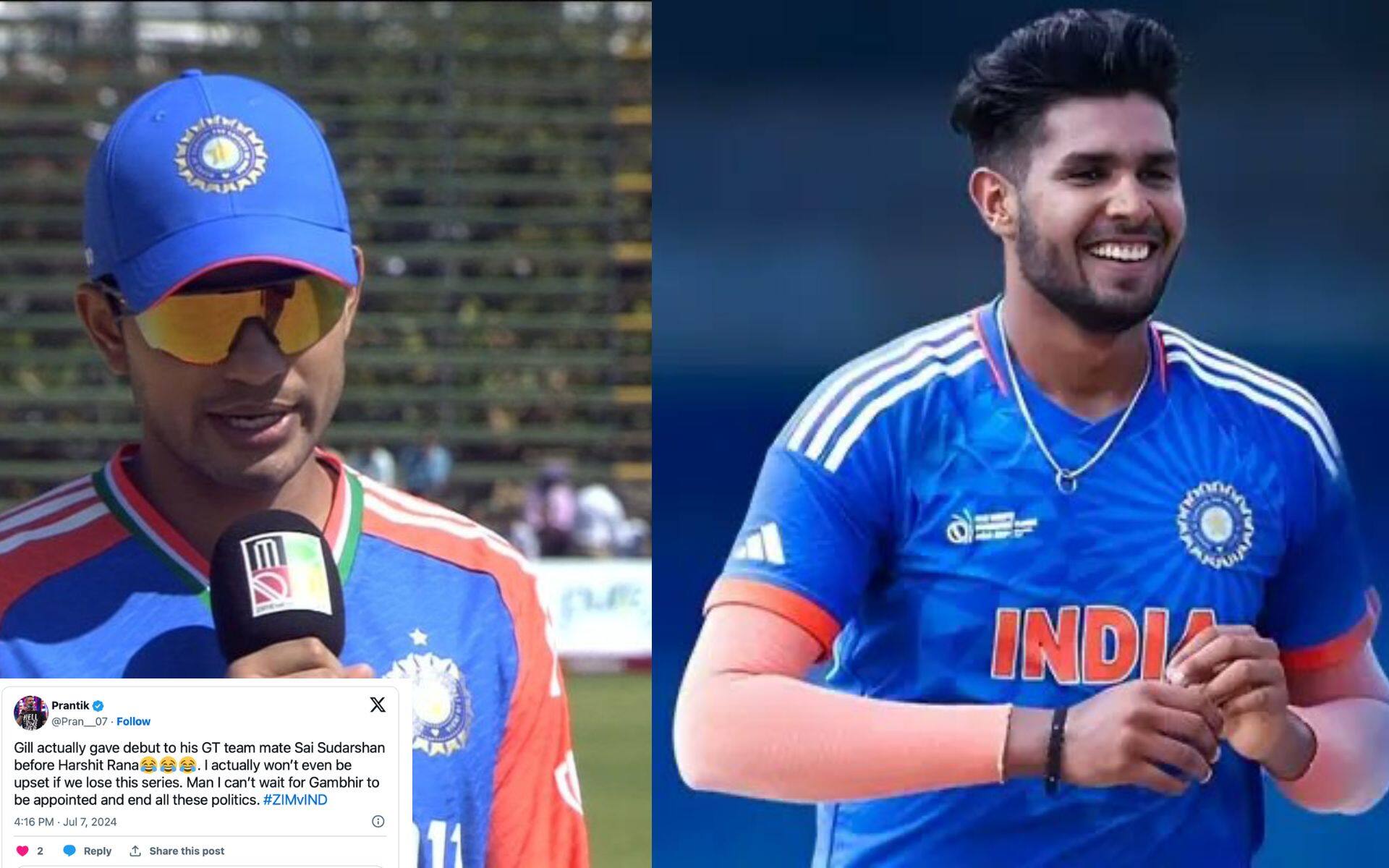 Harshit Rana & Shubman Gill - (X.com)