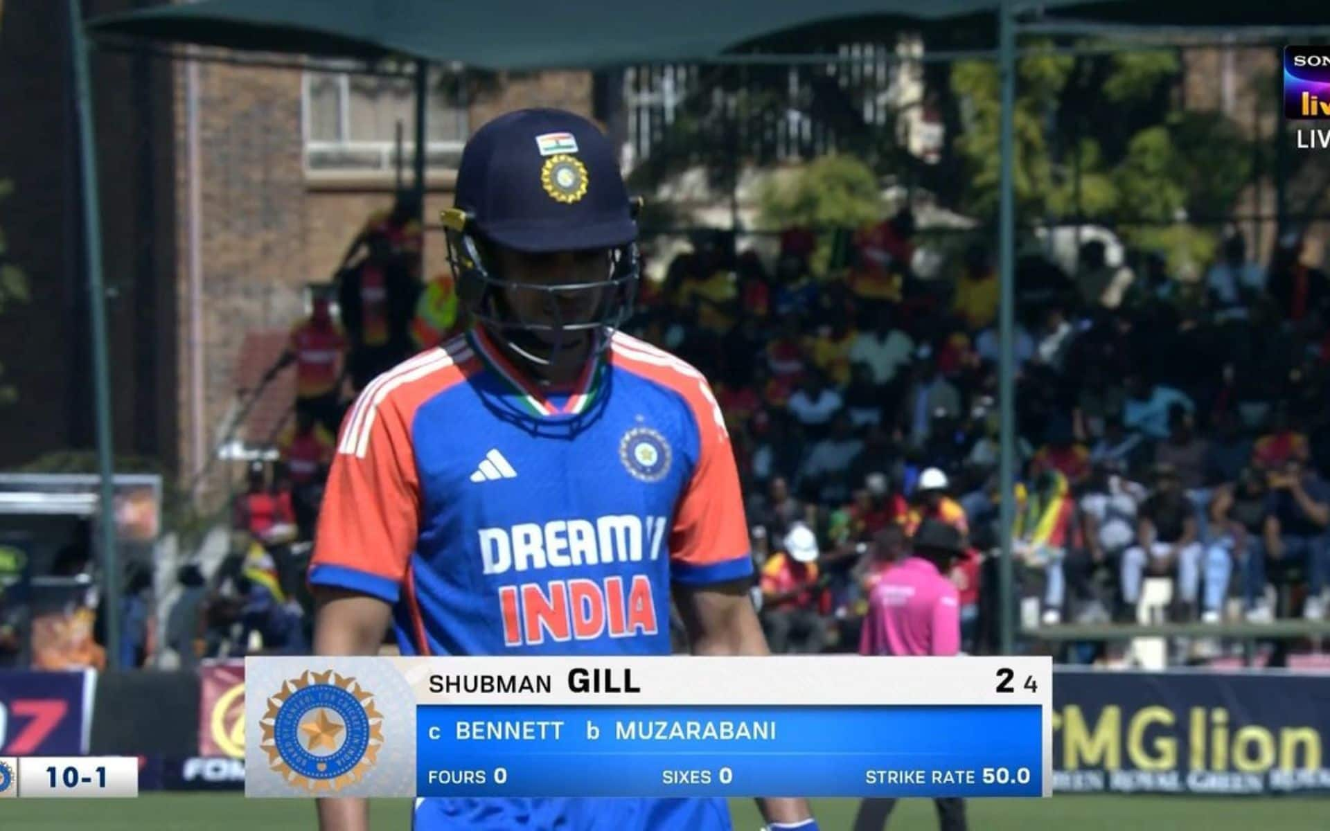 Gill was dismissed for 2 in 2nd T20I vs ZIM [X]