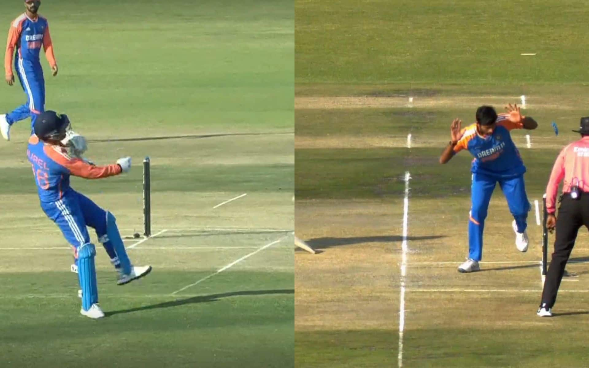 Dhruv Jurel's outstanding work to dismiss Masakadza (X.com)