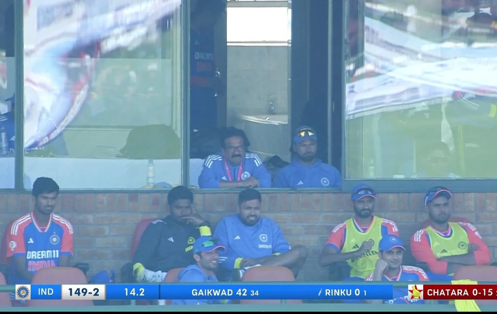 Sanju Samson at India dugout during IND Vs ZIM match (X.com)