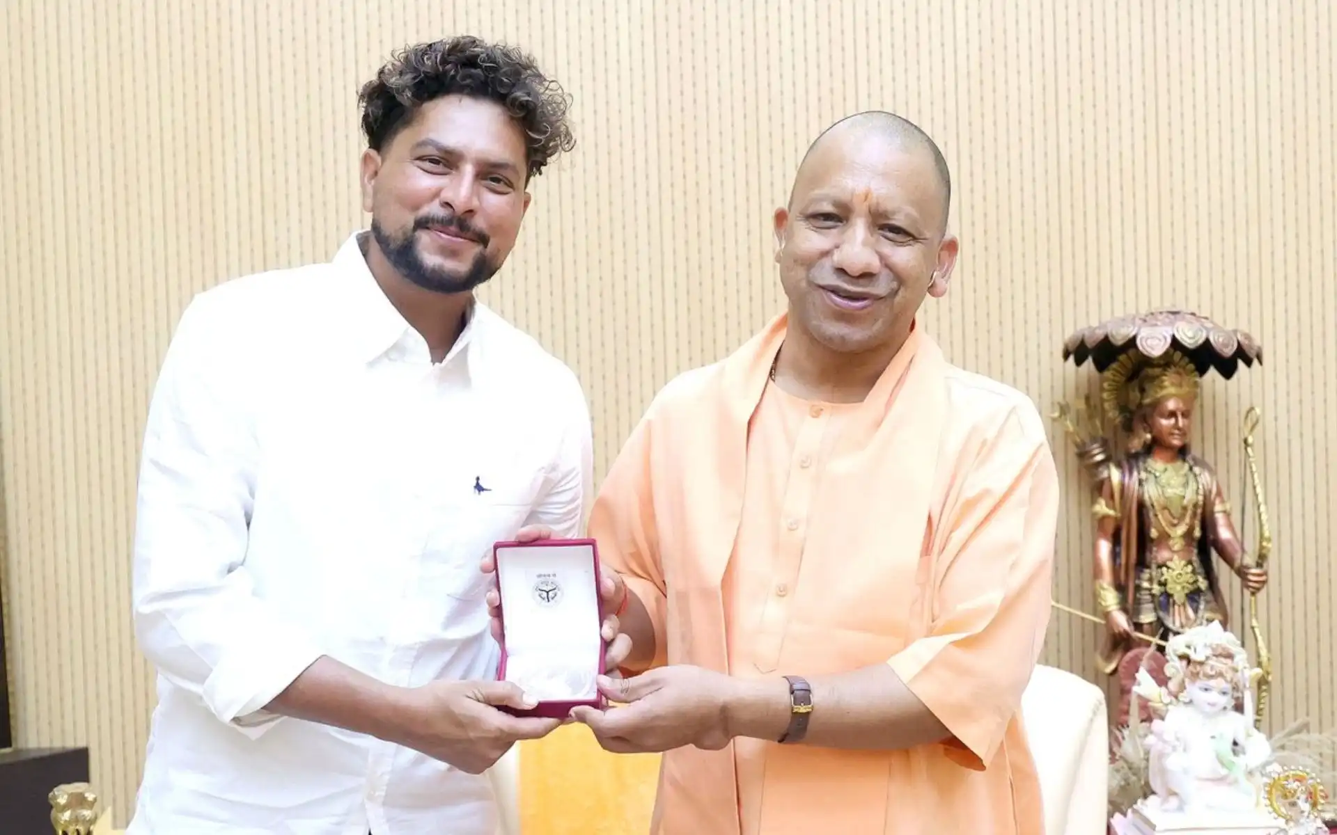 UP CM felicitates Kuldeep Yadav- (X.com)