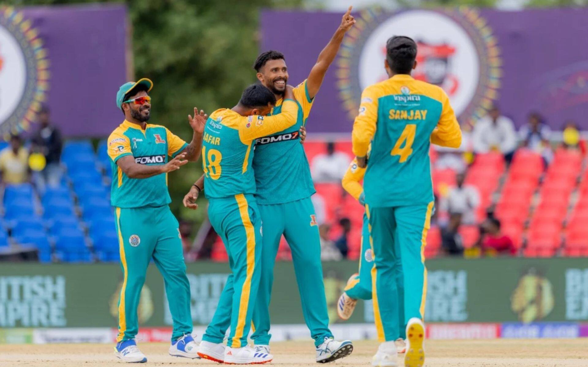 Trichy Grand Cholas players celebrating a wicket during TNPL 2024 (TNPL)