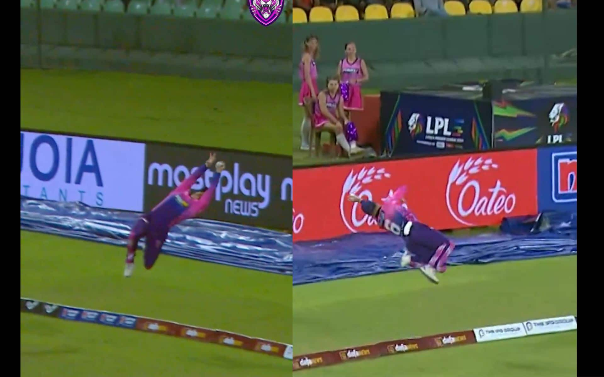 Acrobatic fielding effort from Glenn Phillips (X.com)