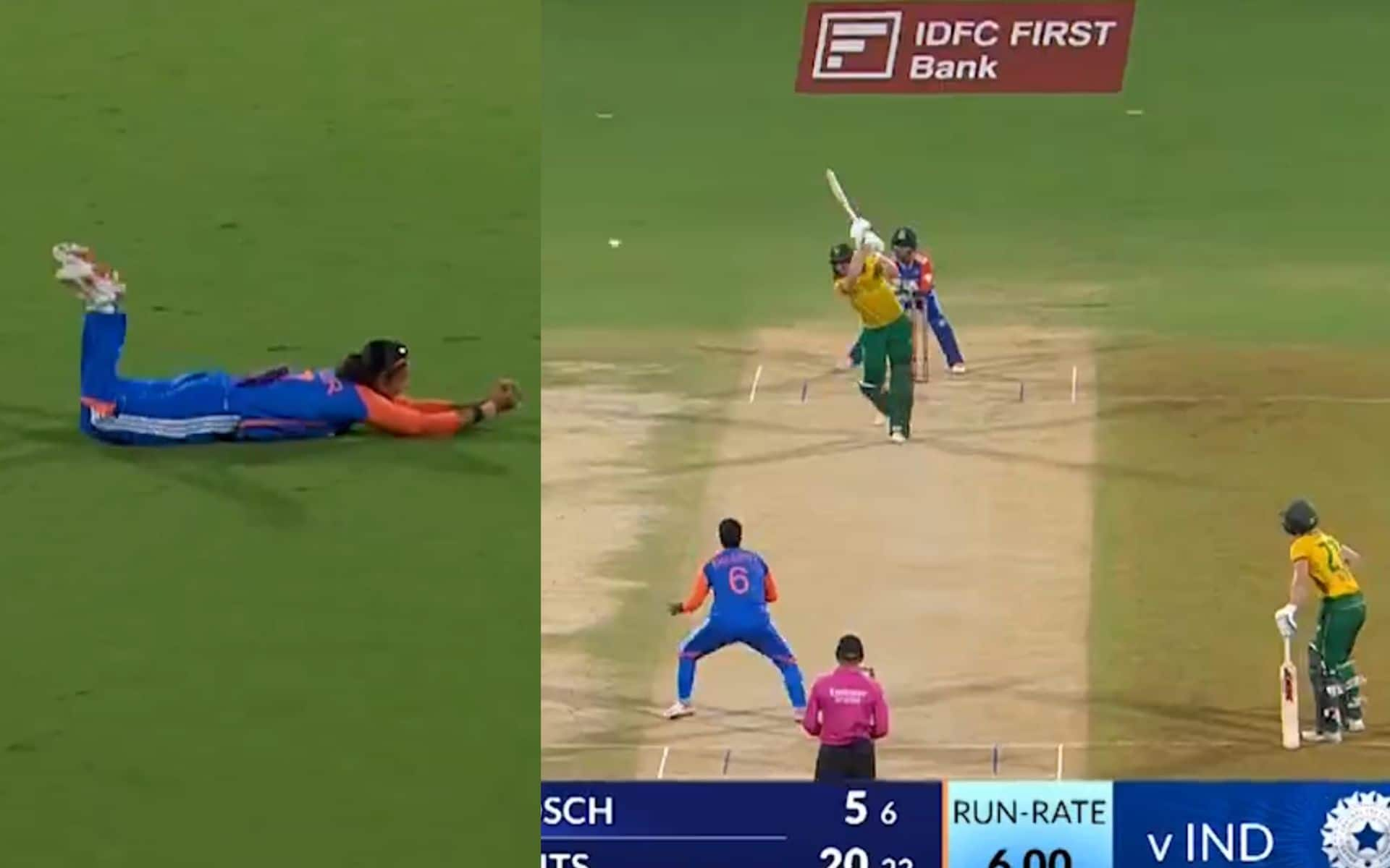 Harmanpreet Kaur's Brilliant Catch Dismisses Tazmin Brits [x.com]