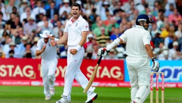 James Anderson was pumped up after dismissing Sachin Tendulkar in 2012 [x.com]