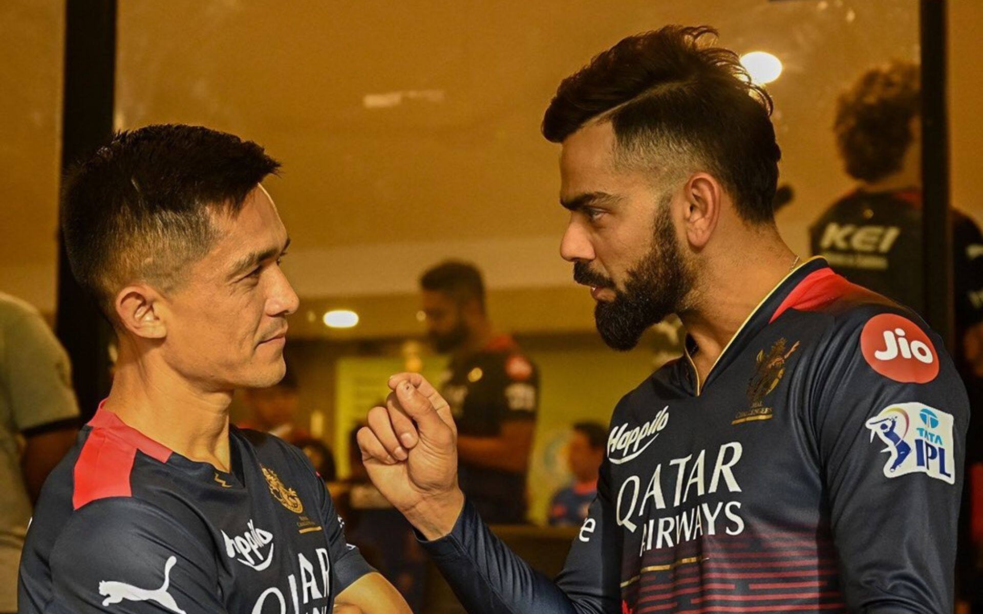 Sunil Chhetri with Virat Kohli (x.com)