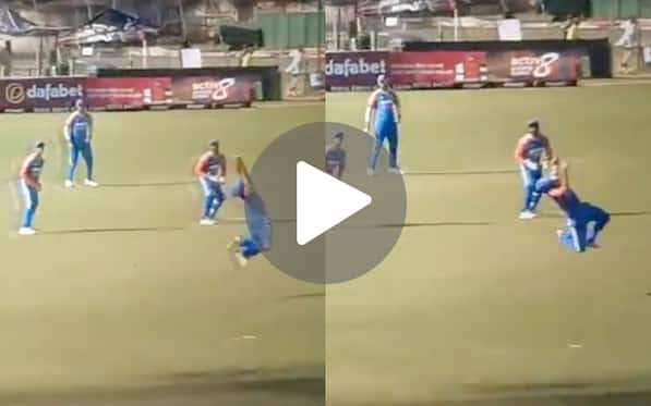 [Watch] Bishnoi's Sensational Flying Grab Helps Avesh Dismiss Bennet In IND vs ZIM 3rd T20I