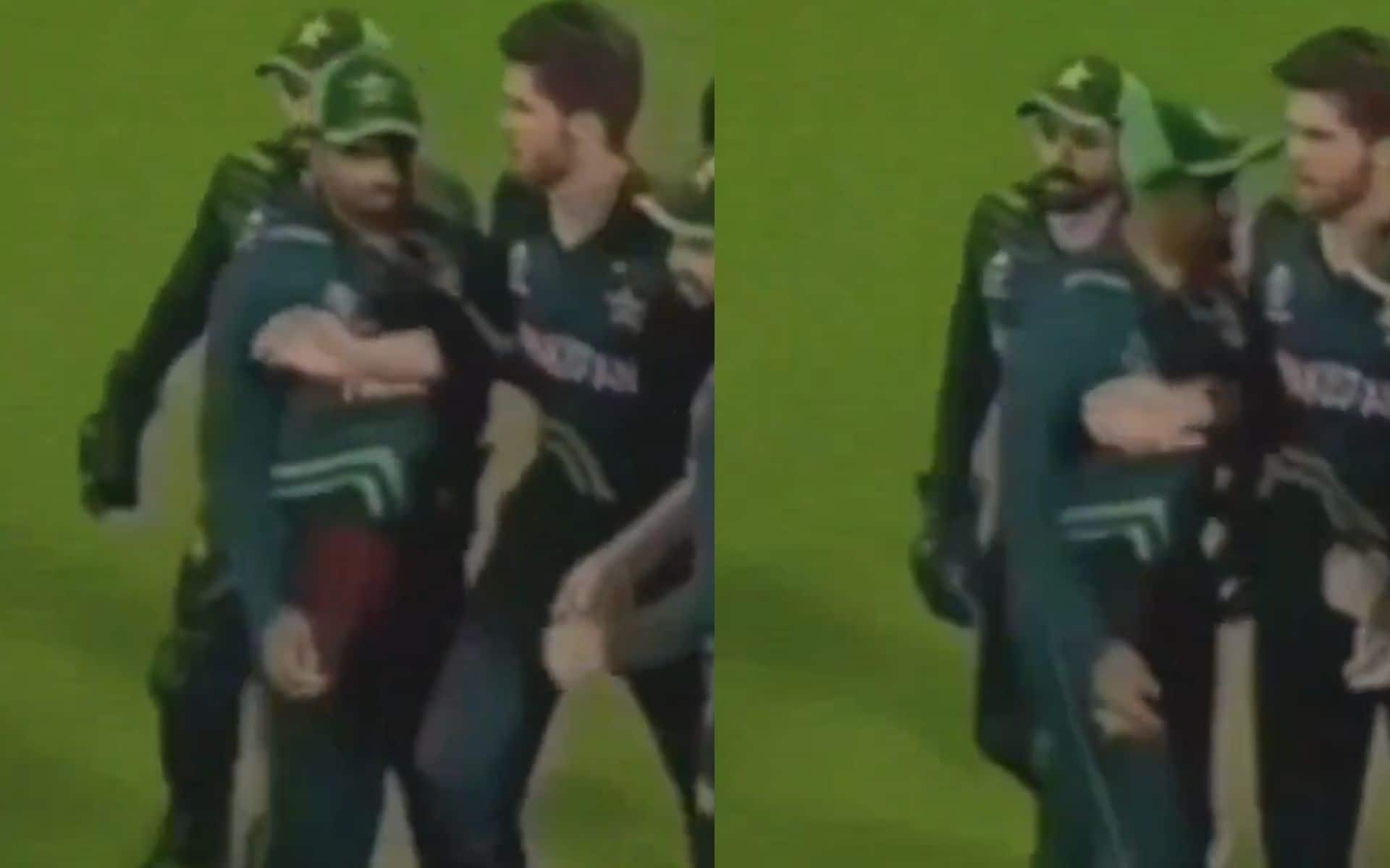 Clippings of Babar Azam and Shaheen Afridi from the video (X.com)