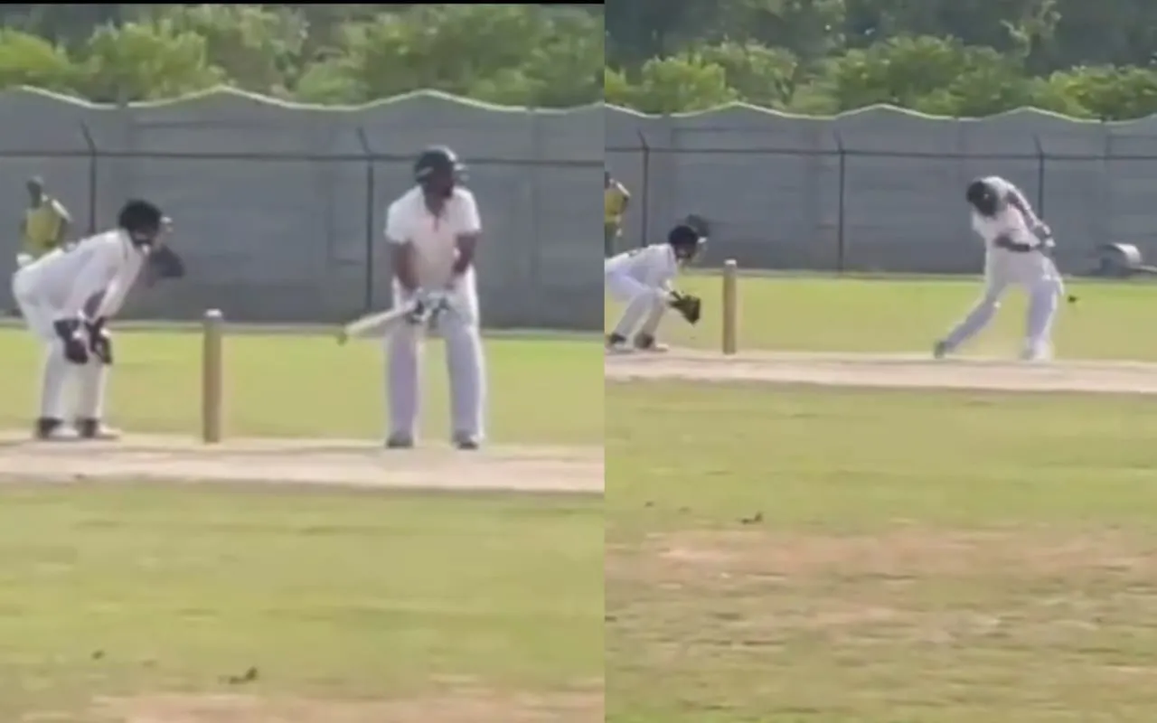 Iftikhar Ahmed falls for a golden duck in a club game [x]
