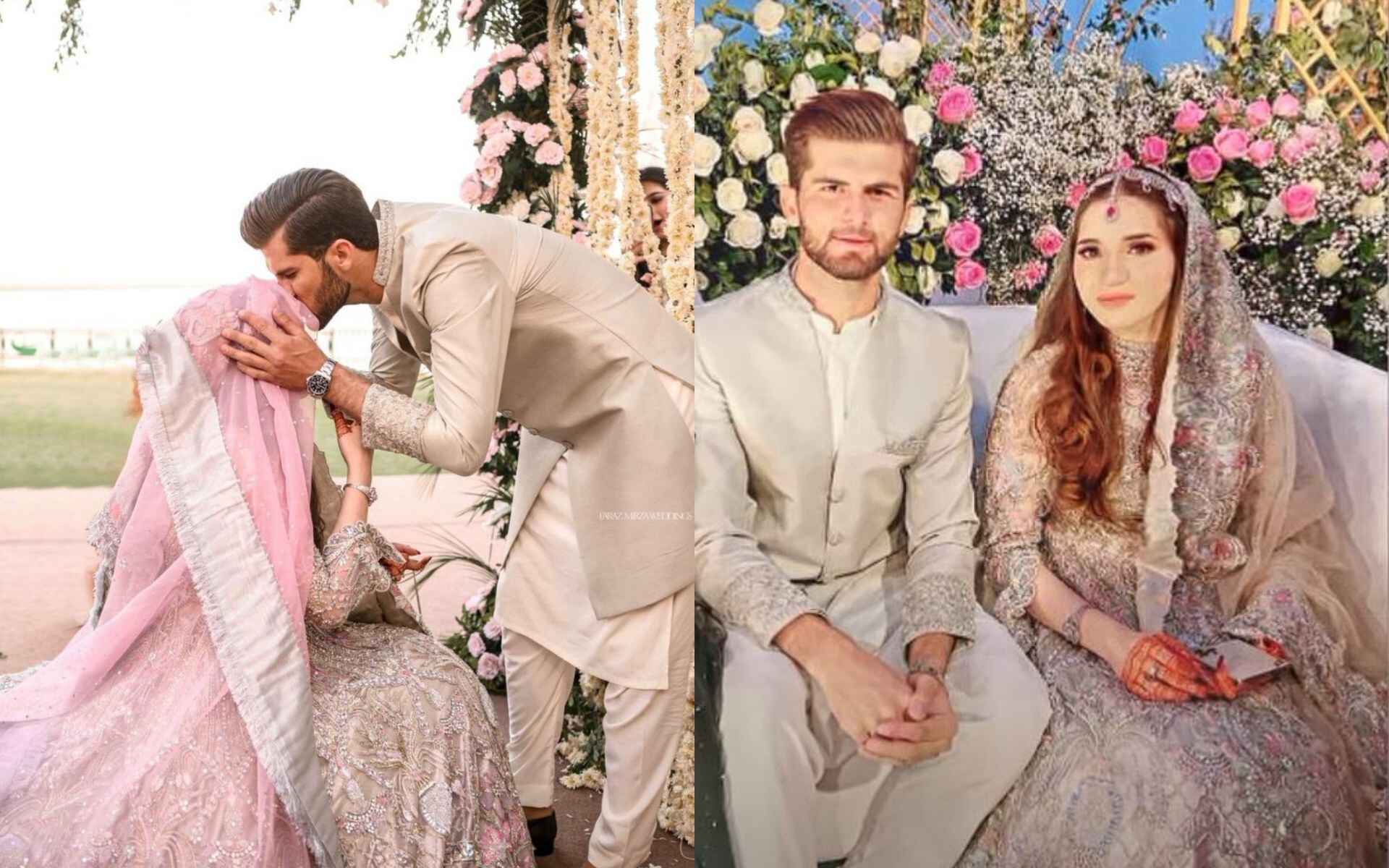 Shaheen Afridi with wife Ansha Afridi (x)