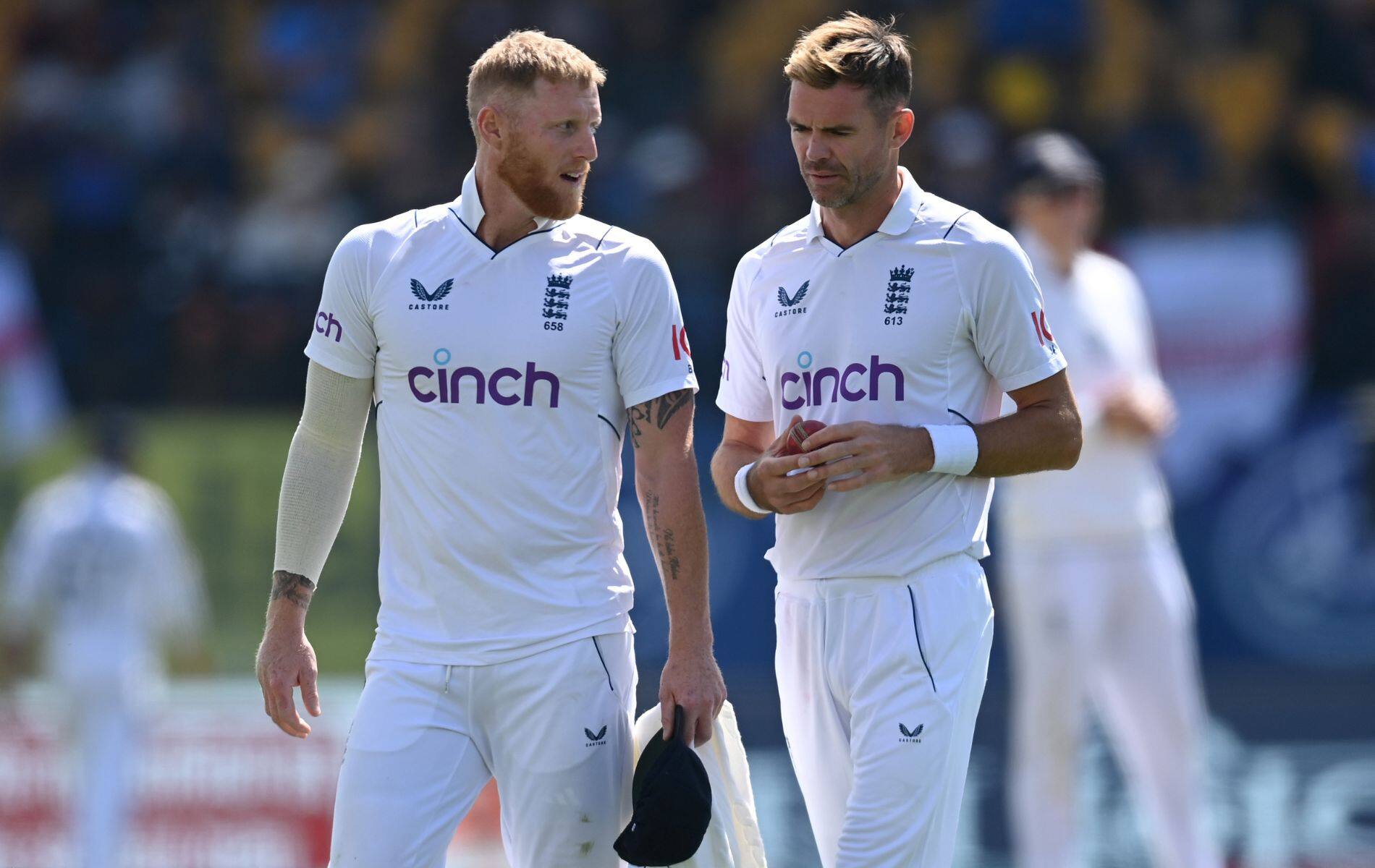 Captain Stokes having a chat with Anderson in the test game versus West Indies (X.com)