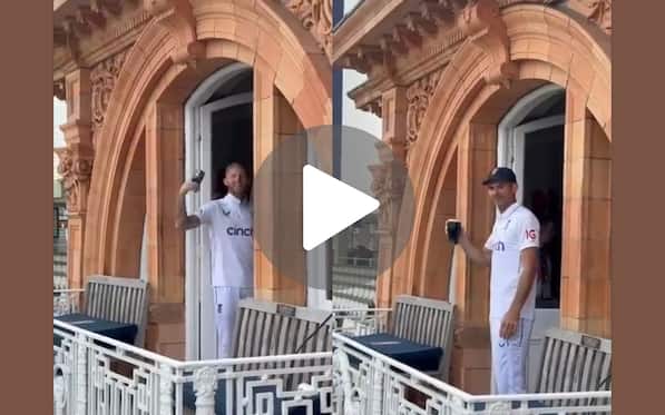 [Watch] Stokes Celebrates With Anderson As Legendary Pacer Bottoms Up His Drink At Lord's Lobby