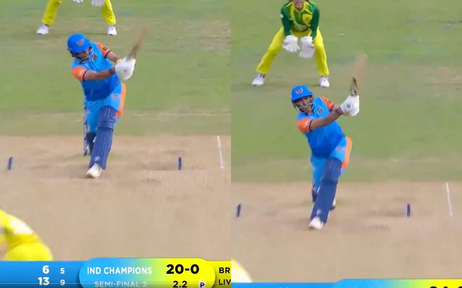 Uthappa in action vs Australia Champions [X]