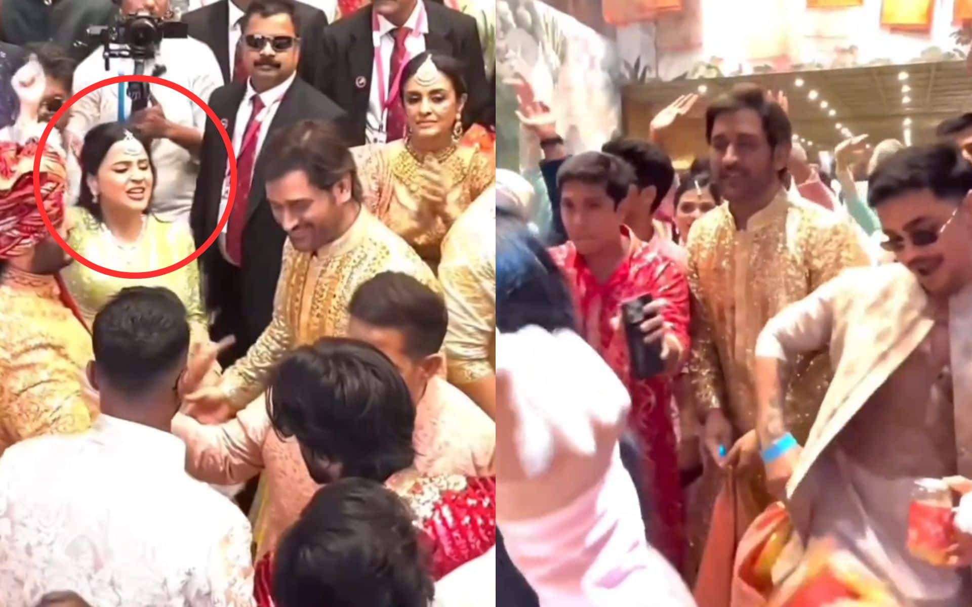 MS Dhoni and Ishan Kishan dancing at the wedding (X.com)