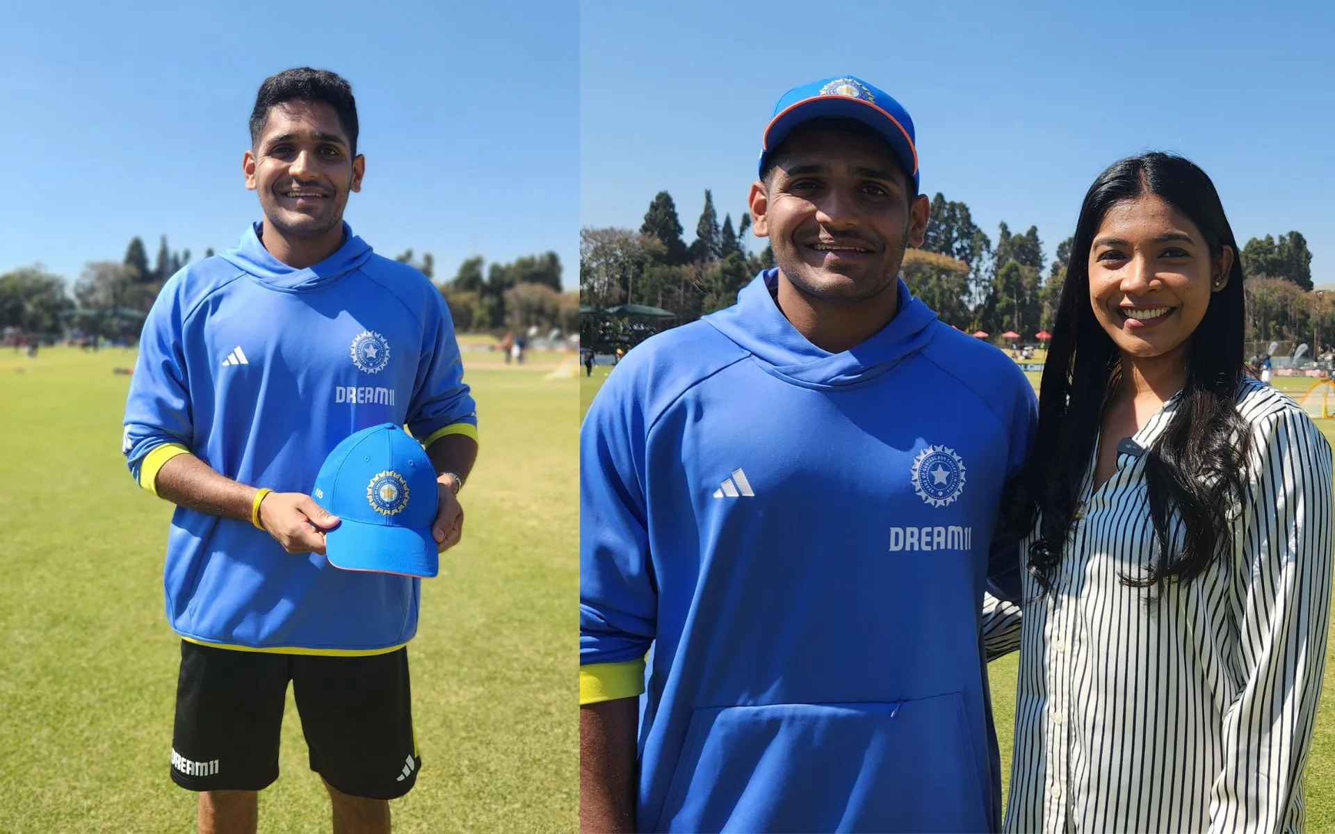 Tushar Deshpande with his maiden India cap at the Zimbabwe tour (X.com)